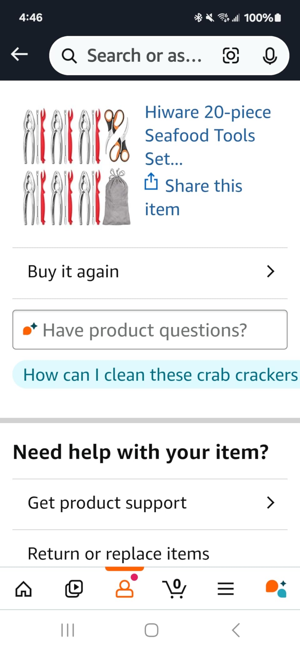 20-Pack Crab Crackers and Tools Set,Seafood Boil Party Supplies Includes 6 Crab Crackers, 6 Lobster Shellers, 6 Crab Leg Forks/Picks and 2 Seafood Scissors & Black Storage Bag - Nut Cracker Set customer photo 2