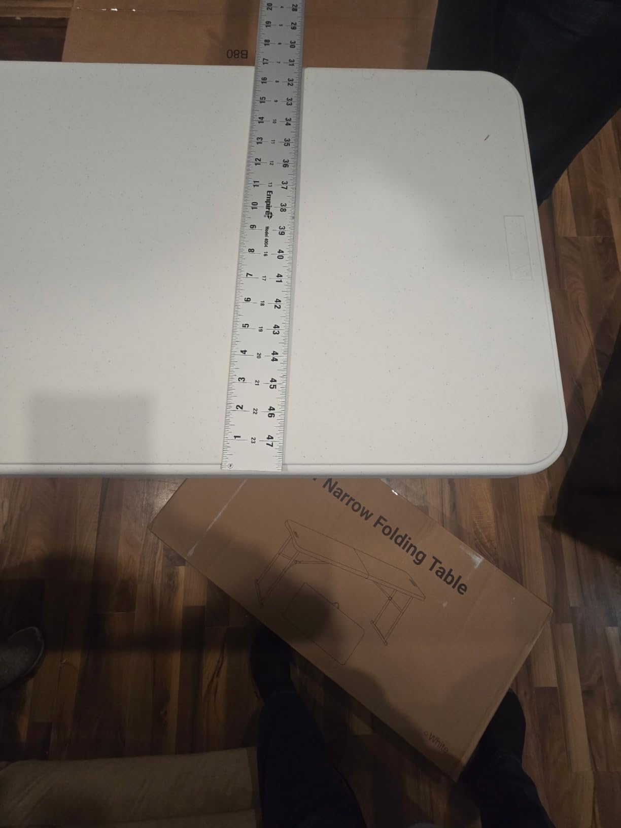 Folding Table 6FT Narrow Portable Foldable Plastic Heavy Duty Long Table, Fold-in-Half with Carrying Handle for Indoor Outdoor Meeting, Buffet, Party, Wedding, Home Work, 6 Foot, White customer photo 2