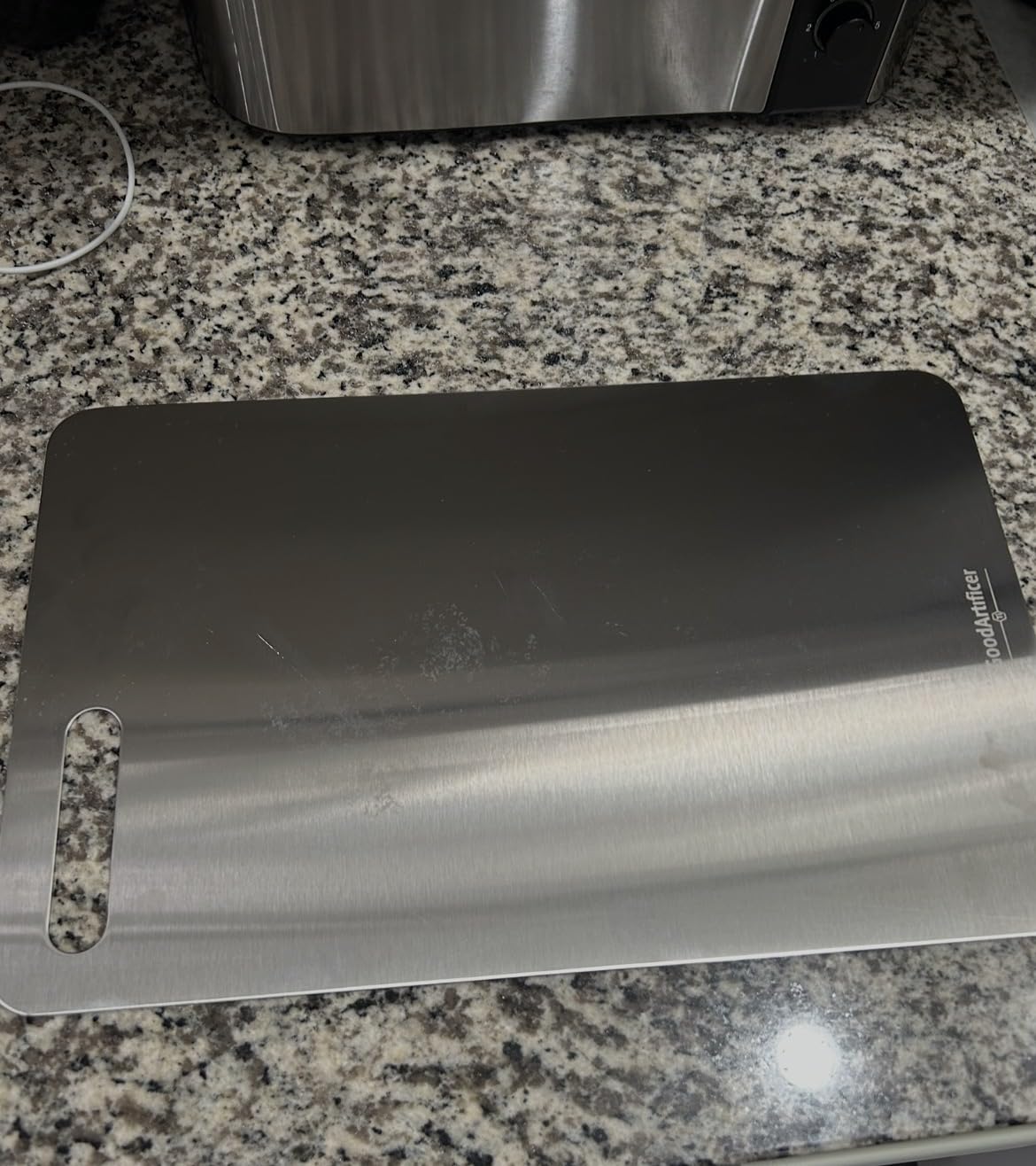 Titanium Cutting Boards Set of 3, 100% Pure Titanium Kitchen Cutting Board, Double-Sided Non-Toxic Cutting Board, Ideal for Slicing and Dicing Meats, Features Handle, Dishwasher Safe customer photo 1