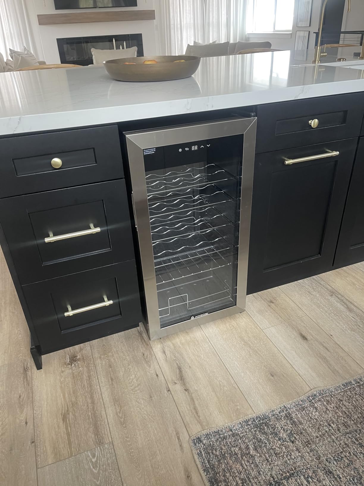 AAOBOSI Wine Fridge & Cooler, 24Inch 51 Bottles Wine Refrigerators, Dual Zone Wine Cooler Under Counter or Free-standing for Home/Bar/Kitchen, With Double-Layer Glass Door, Temperature Control customer photo 2