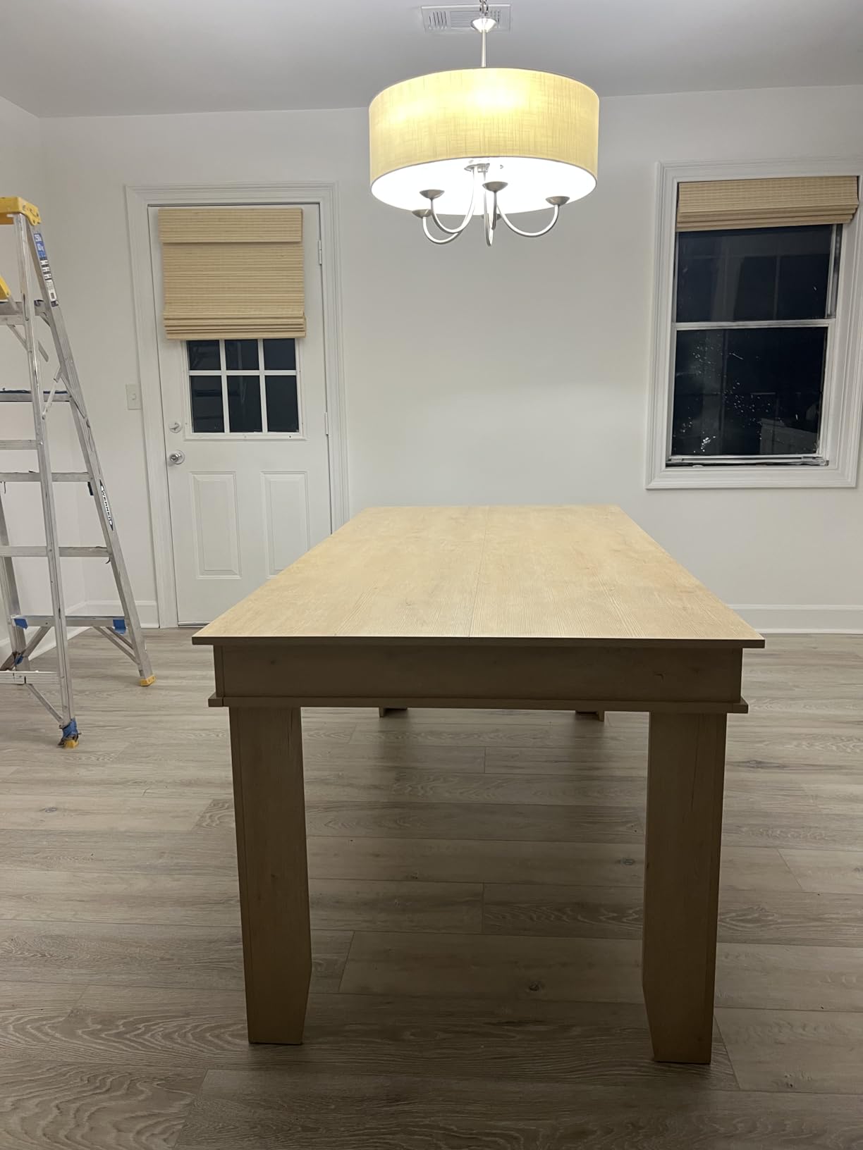 GarveeHome 63 in-86.6 in Extendable Dining Room Table for 6-10, Farmhouse Kitchen Tables w/Wooden Sturdy Frame, Large Rectangular Dinner Table for Dining Room, Kitchen customer photo 2