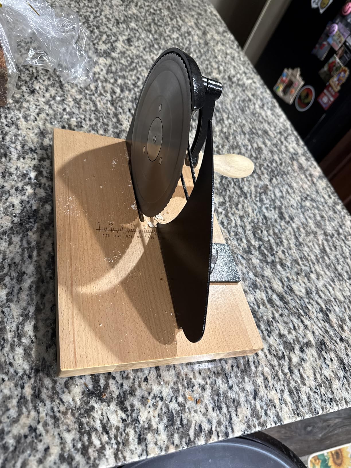 Upgrade Manual Bread Slicer for Homemade Bread, Sourdough Slicer with Hand Crank, Metal Guide Rail, Non-Slip Suction Base & Sharp Blade for Consistent Even Slices customer photo 1