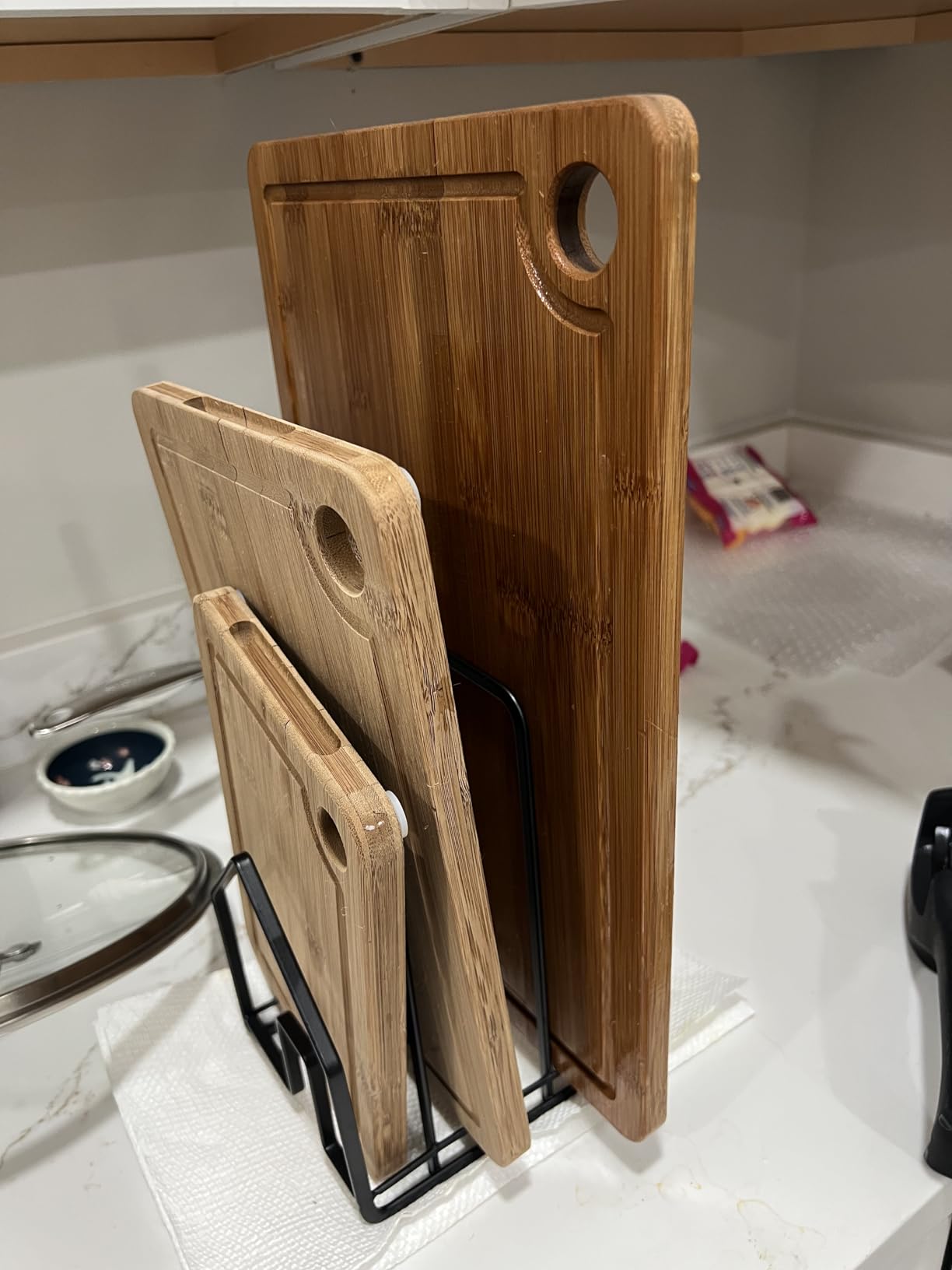 Bamboo Cutting Board for Kitchen - 3-Piece Wooden Boards with Juice Grooves, Side Handles, Non-Slip Mats - Perfect for Meat, Veggies Fruit,Cutting Board & Knife Sets - Ideal Kitchen Gift customer photo 2