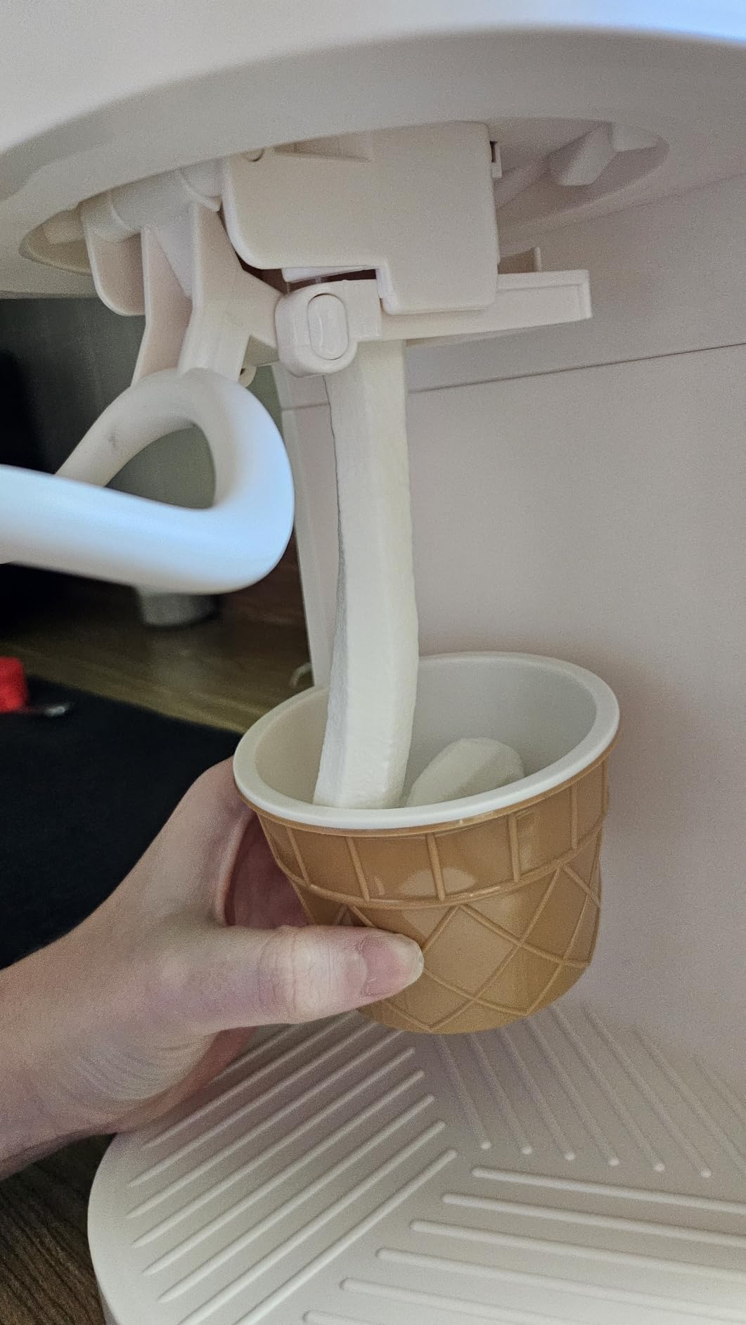 Dash Soft Serve Ice Cream Maker - Frozen Yogurt, Sorbet, and Gelato - Countertop Ice Cream Machine for Home with Freezer Bowl, Ingredient Chute, & Dispensing Lever - Includes 4 Serving Cups & Spoons customer photo 1