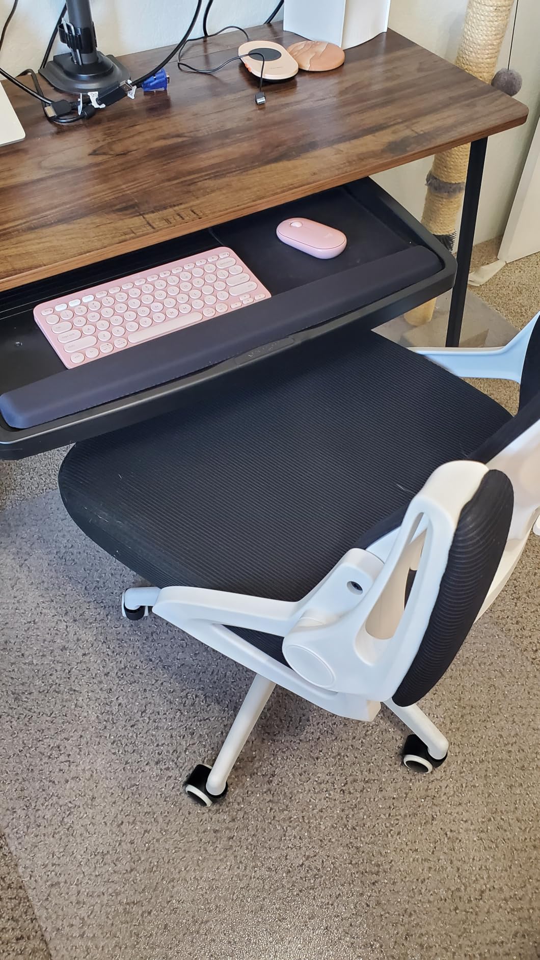 Kensington SmartFit Ergonomic Slide-Out Keyboard Drawer with Cable Management, Extra-Wide Height Adjustable Keyboard Holder, 24.5