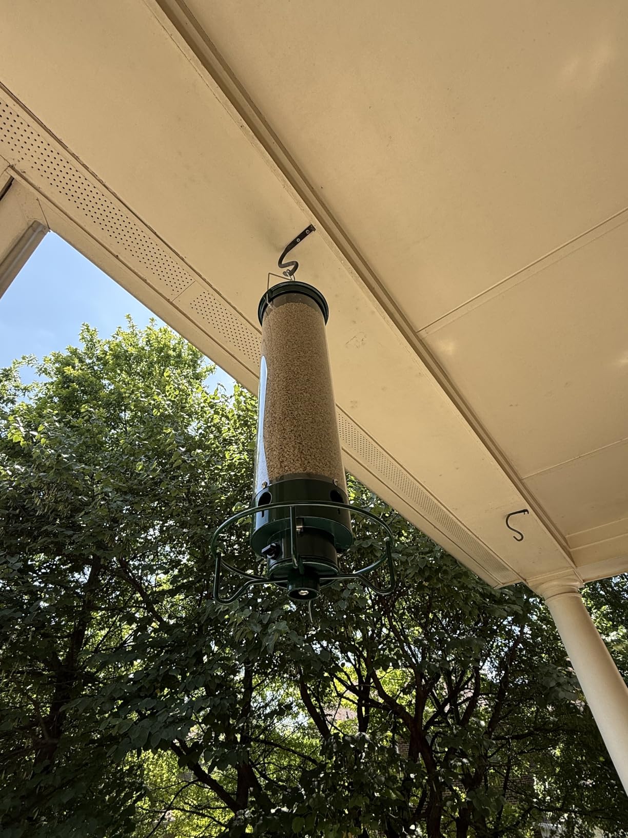 Droll Yankees Squirrel Proof Bird Feeders for Outdoors - YF-M - Flipper, Collapsible Perches, 5-Pound Seed Capacity, Green customer photo 2