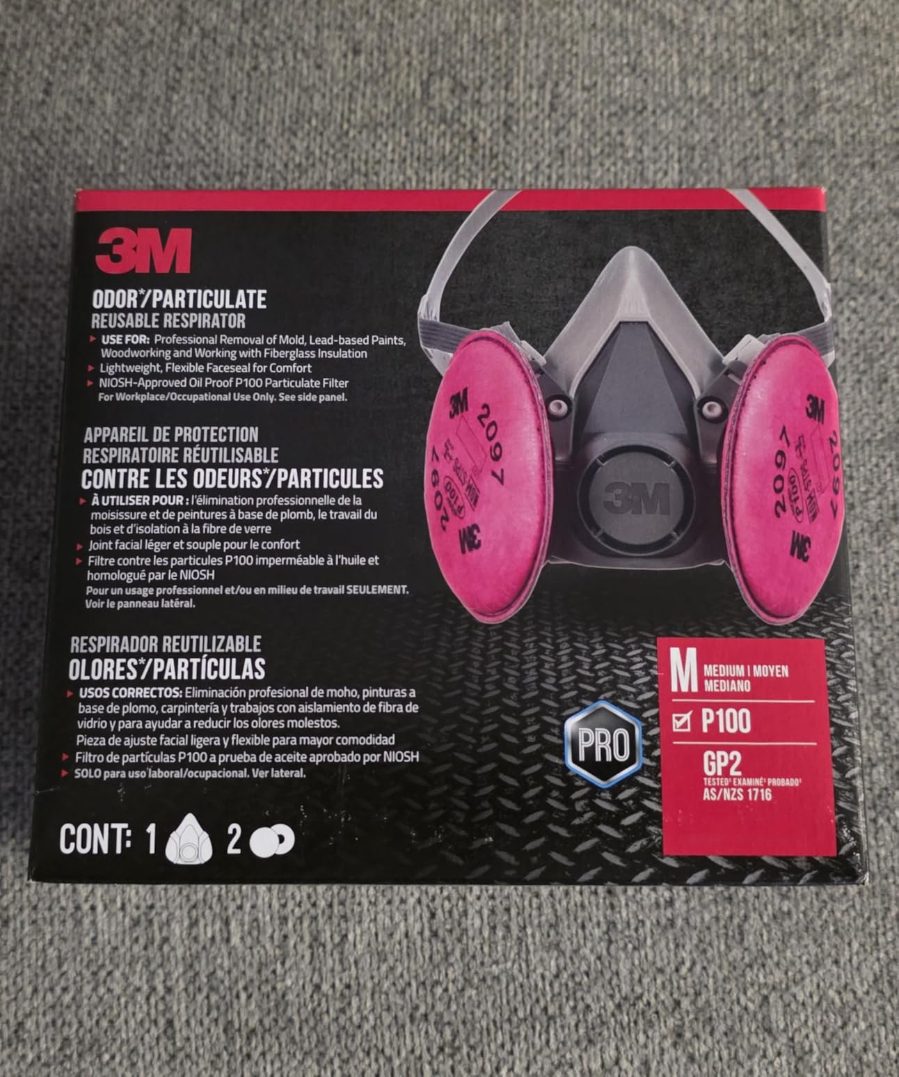 3M P100 Performance Mold & Lead Paint Removal Respirator, Medium customer photo 1