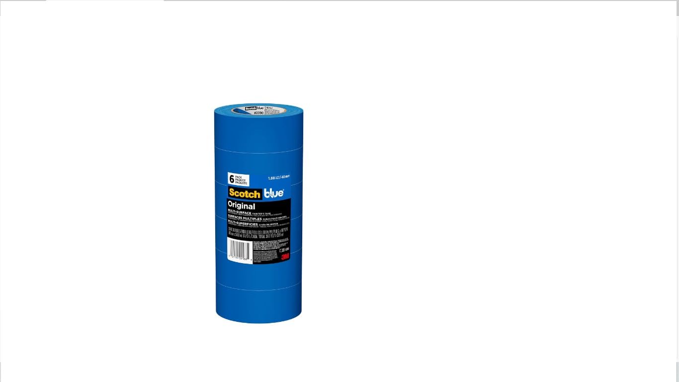 ScotchBlue Original Multi-Surface Painters Tape, 2 Inch Wide (1.88 In. x 60 Yds), 6 Rolls Blue Paint Tape Protects Surfaces & Removes Easily, Masking Tape for Indoor and Outdoor Use (2090-48TP6) customer photo 1