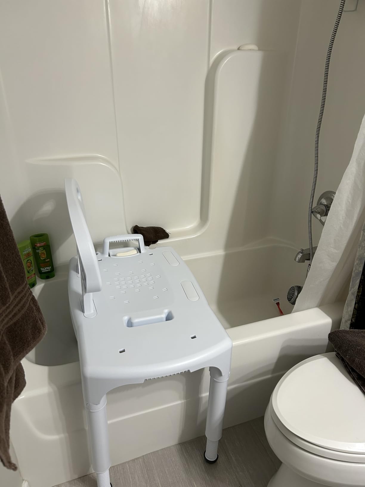 Carex Universal Tub Transfer Bench, Bath Seat with Backrest, Shower Chair for Elderly and Disabled, Converts to Right or Left Hand Entry customer photo 2