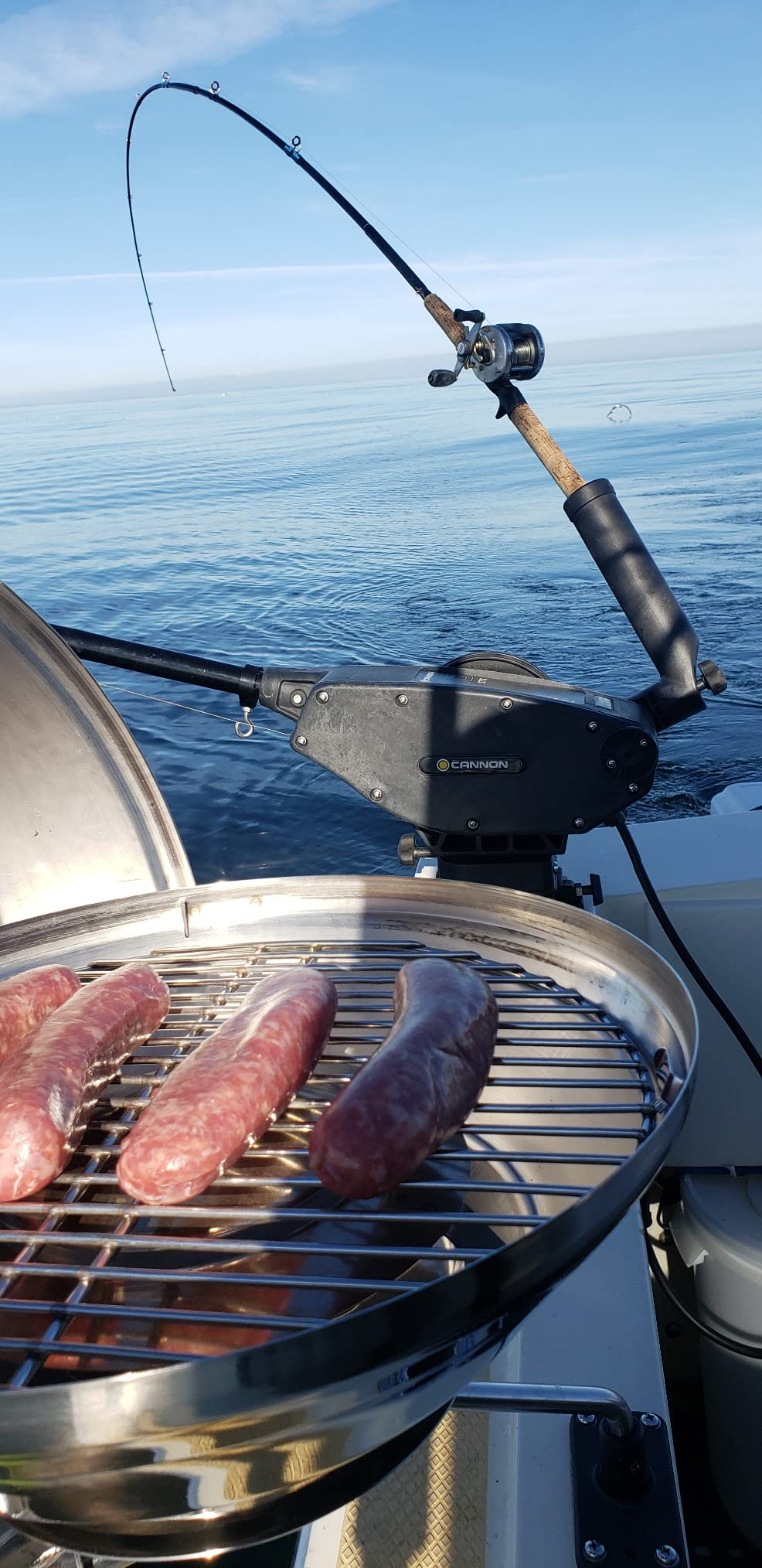 Magma A10-215 Marine Kettle Portable Gas Grill - Stainless Steel BBQ for Boats - Wind-Resistant Design, Safe Propane Connection, Stay Cool Handle - 17
