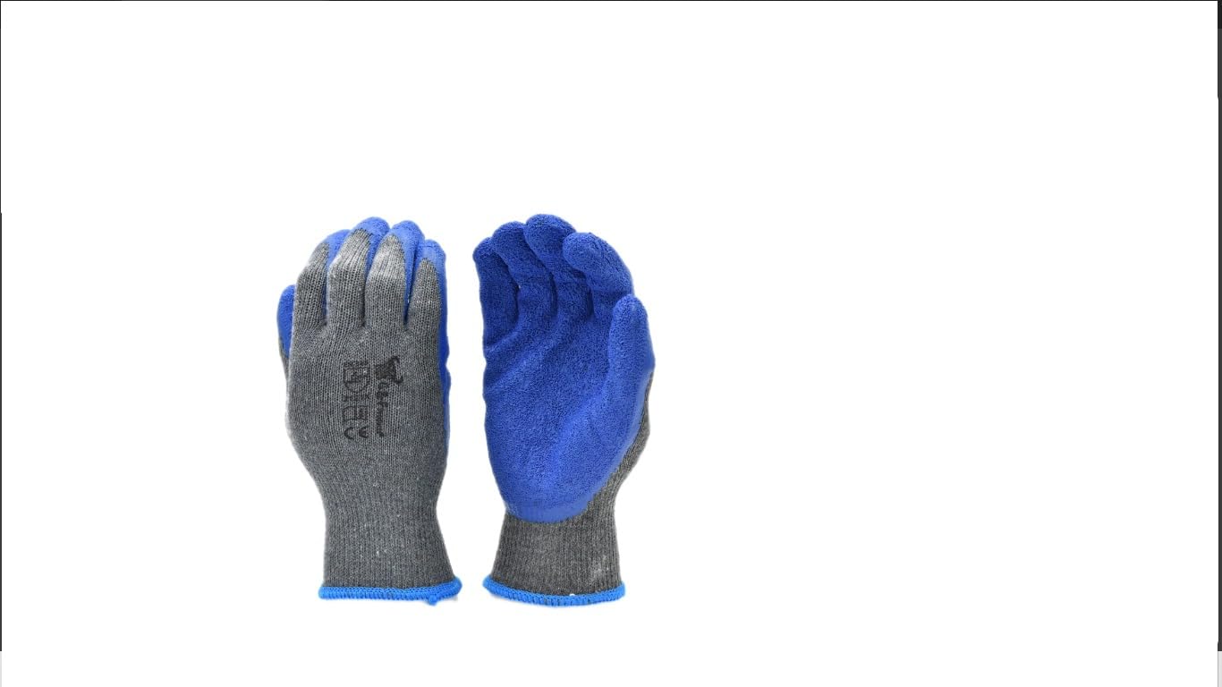 G & F Products - 3100L-DZ-Parent 12 Pairs Large Rubber Latex Double Coated Work Gloves for Construction, gardening gloves, heavy duty Cotton Blend Blue customer photo 1