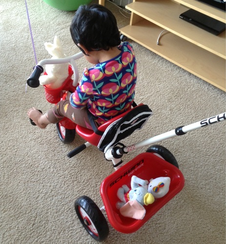 Schwinn Easy Steer Bike for Toddler, Kids Tricycle with Removable Push handle, Steel Trike Frame, Boys and Girls Ages 2-4 Year Old, Red/White, 8