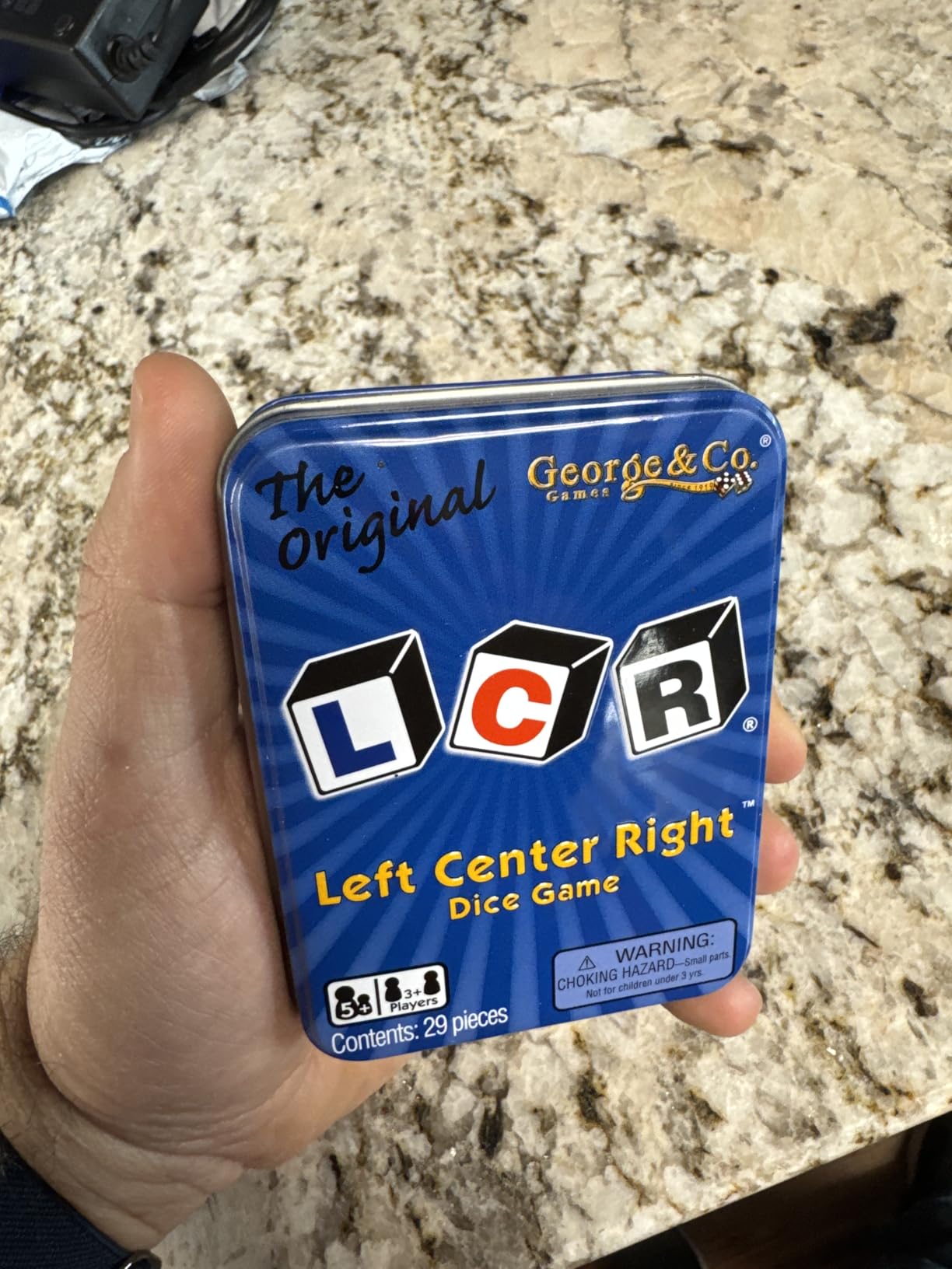 LCR Left Center Right Dice Game - Blue Tin customer photo 1