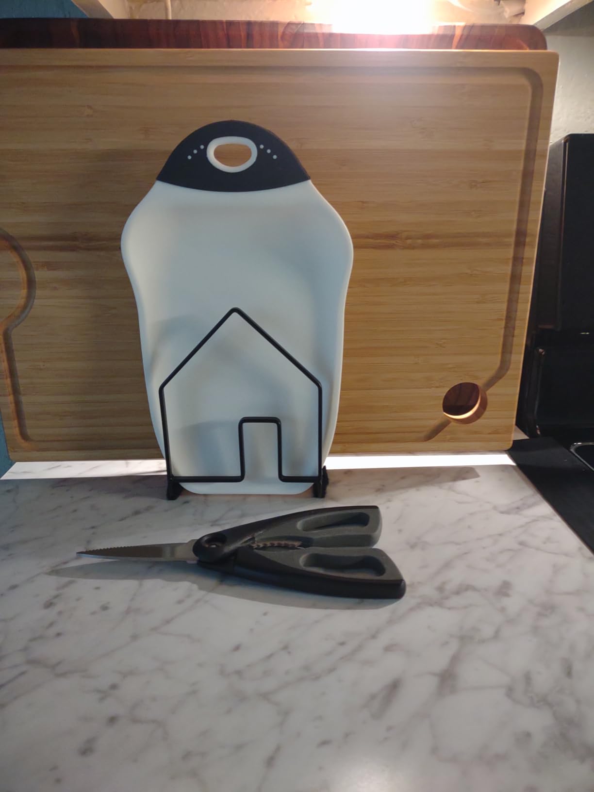 Dexas Chop & Scoop Cutting Board, Small 6.5 by 10.5 inches, White with Black Handle customer photo 2
