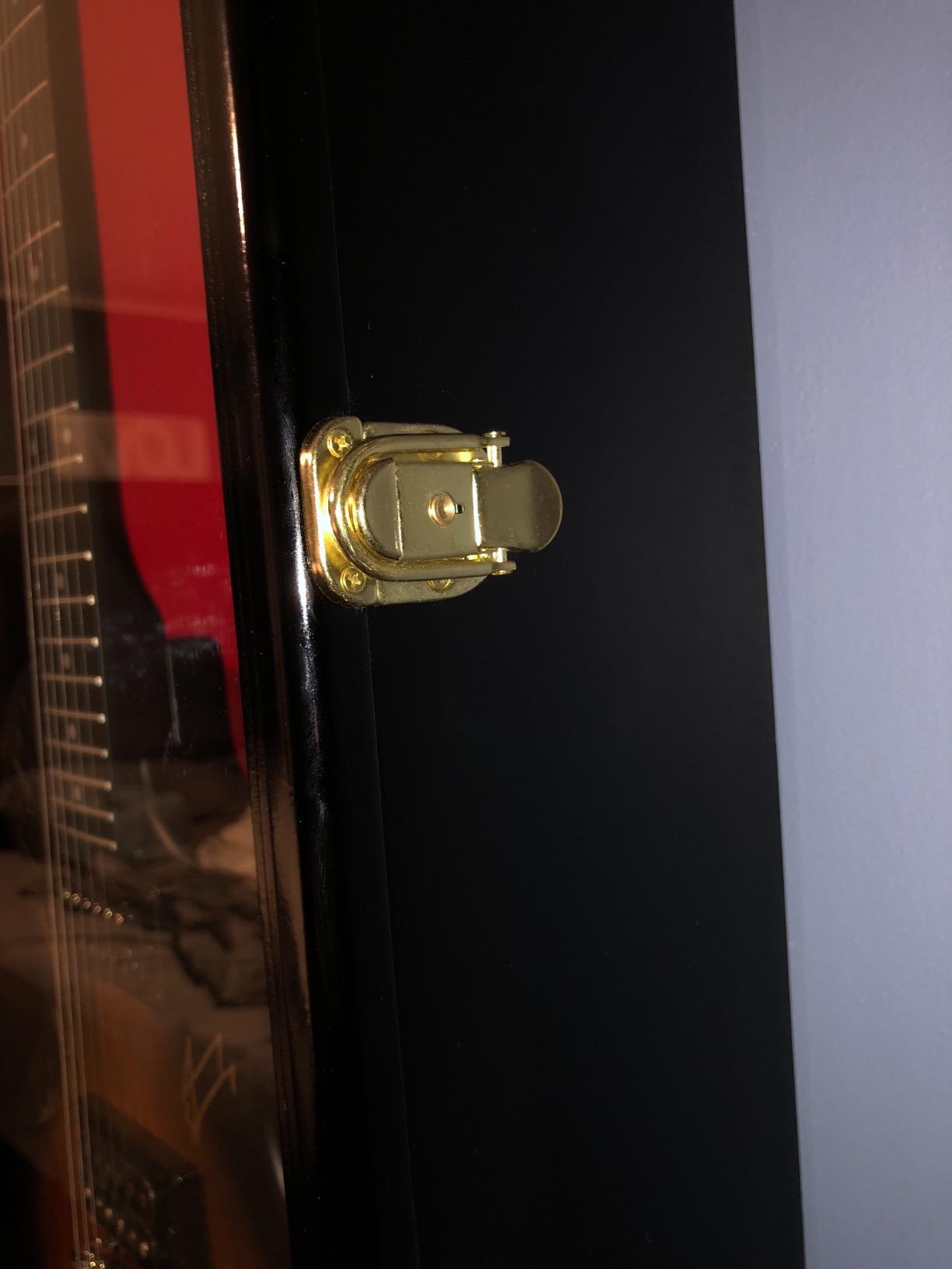 Guitar Fender Display Case Cabinet Wall Rack w/UV Protection- Lockable -Black customer photo 2