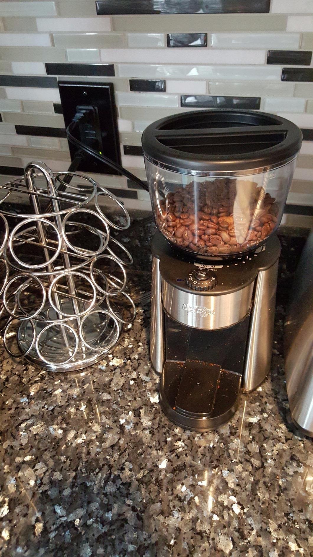 Mr. Coffee Automatic Burr Mill Coffee Grinder with 18 Custom Grinders Silver customer photo 1