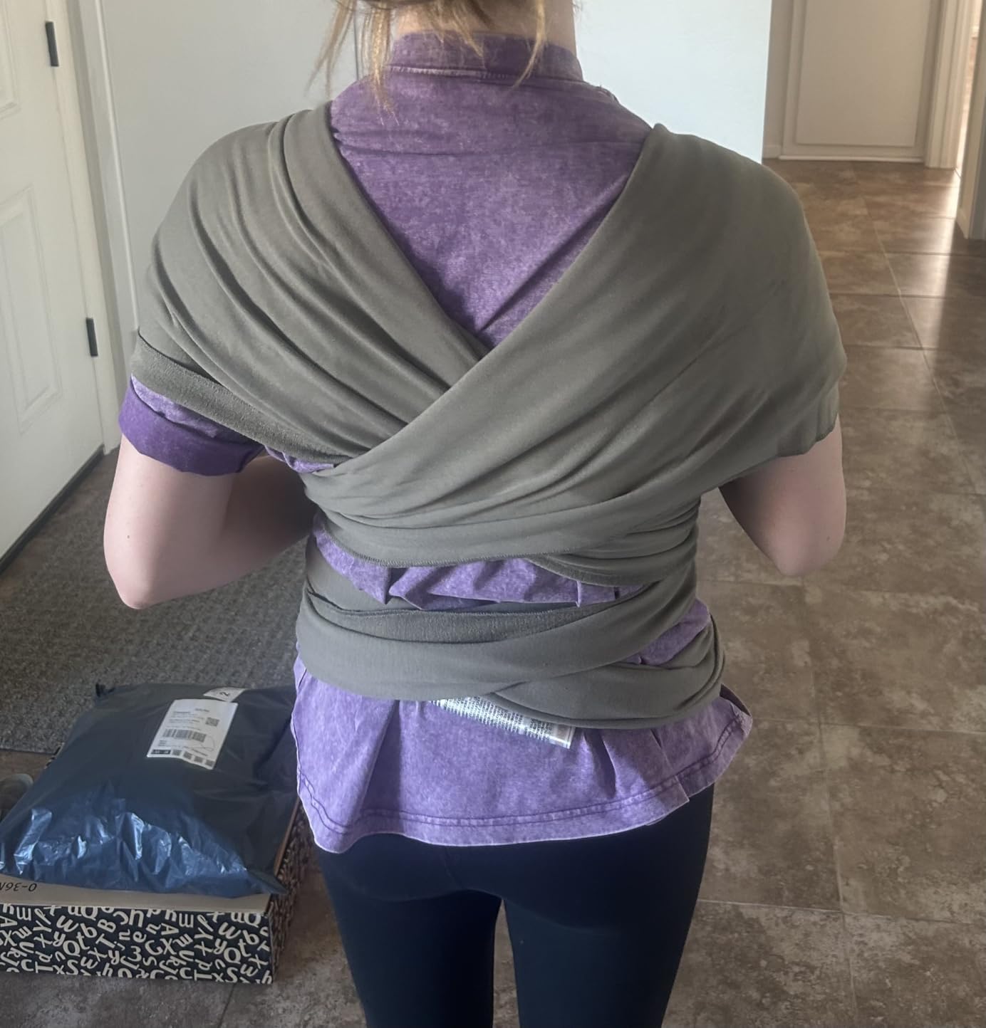 Boba Baby Wrap Carrier - Original Baby Sling Carrier for Newborns (7-35 lbs), Soft, Secure, Hands-Free & Ergonomic, Ideal for Comfortable Bonding, New Parents (Grey) customer photo 2