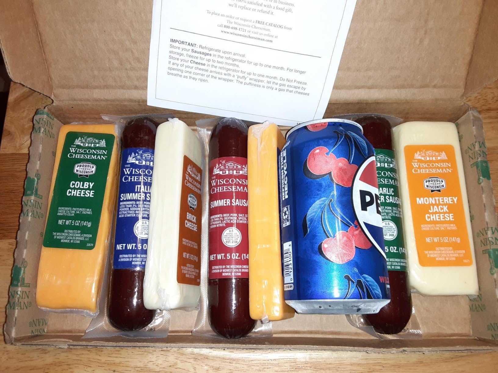 The Wisconsin Cheeseman Meat and Cheese Combo - Featuring Italian, Original and Garlic Summer Sausages, Colby, Brick, Sharp Cheddar, and Monterey Jack Charcuterie Boards, Charcuterie Gift Basket Set customer photo 1