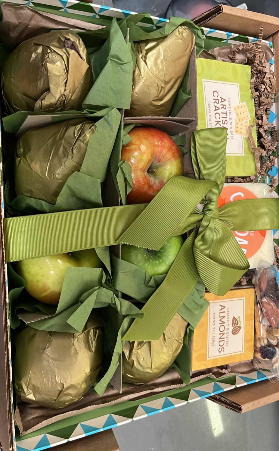 A Gift Inside Classic Fresh Fruit Basket Gift with Crackers, Cheese and Nuts for Holiday, Thank You, Birthday, Get Well, Anniversary, Corporate customer photo 1