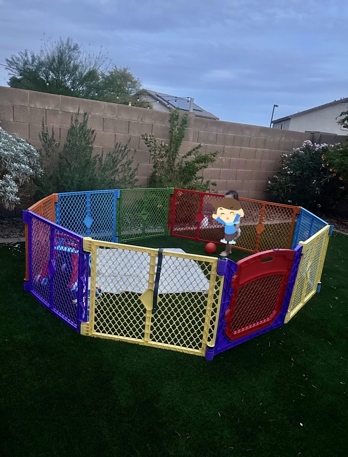 Toddleroo by North States - Superyard Colorplay Baby Play Yard: Freestanding 8 Panel Baby Playpen - Indoor or Outdoor Use - Made in USA - Encloses Up to 34.4 Square Feet - 26 Inches Tall customer photo 2