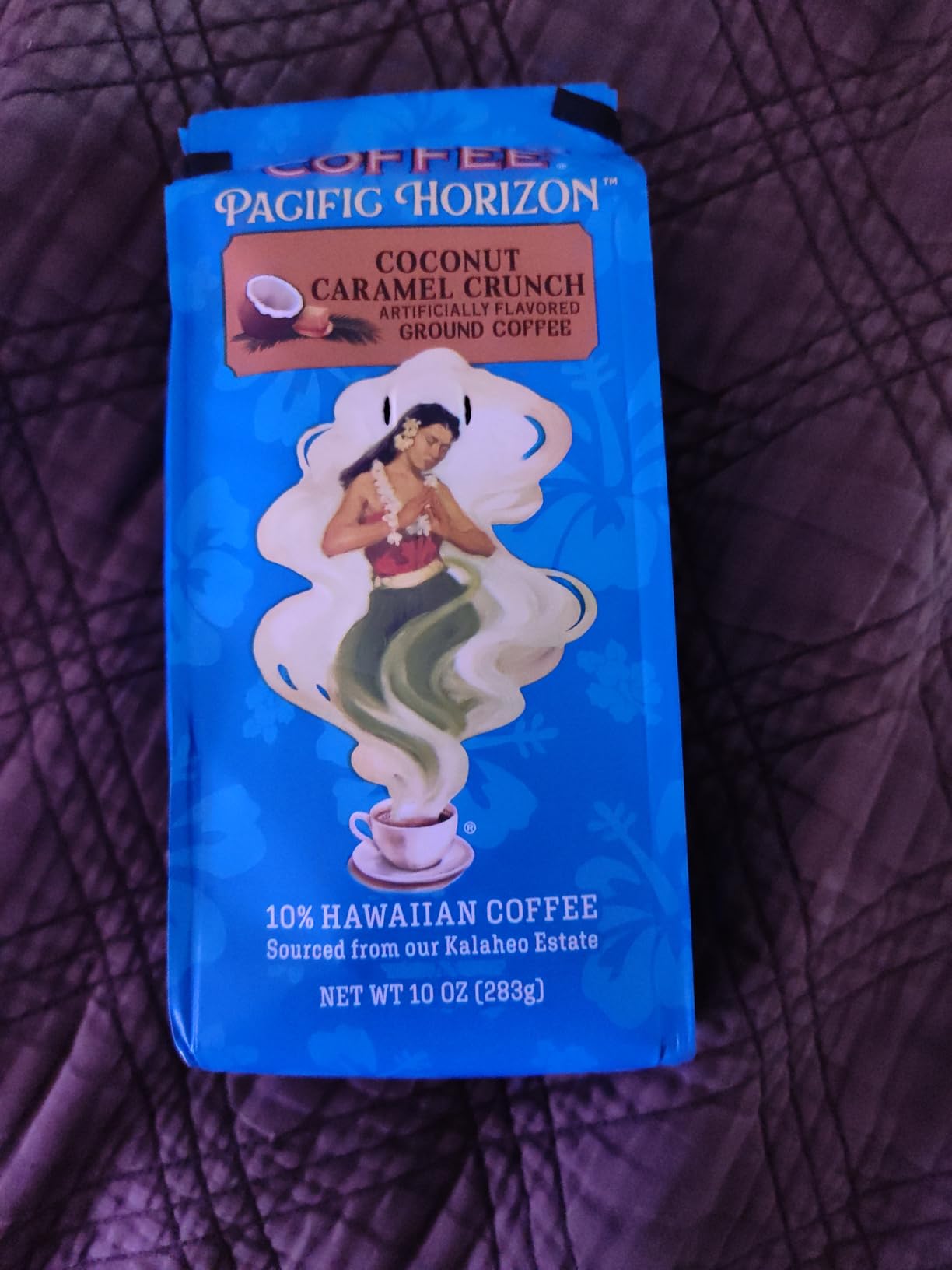 Kauai Coffee Ground Coffee - Smooth, Rich, Medium Roast - Nutty Caramel and Tropical Coconut - Arabica Coffee, 10% Hawaiian with No Bitterness - Coconut Caramel Crunch, 1 Pack of 10oz customer photo 2