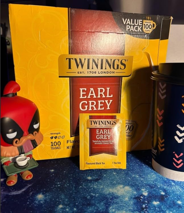 Twinings Earl Grey Black Tea Individually Wrapped Bags, 100 Count (Pack of 1), Flavoured with Citrus & Bergamot, Caffeinated, Enjoy Hot or Iced customer photo 1