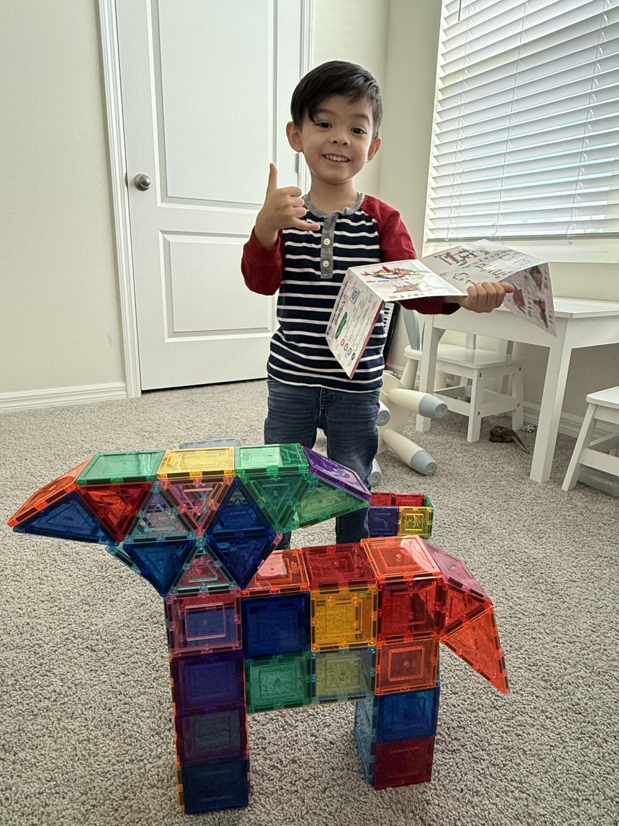 PicassoTiles 60 Piece Set - Magnet Building Tiles Clear Magnetic 3D Blocks Construction Playboards customer photo 1