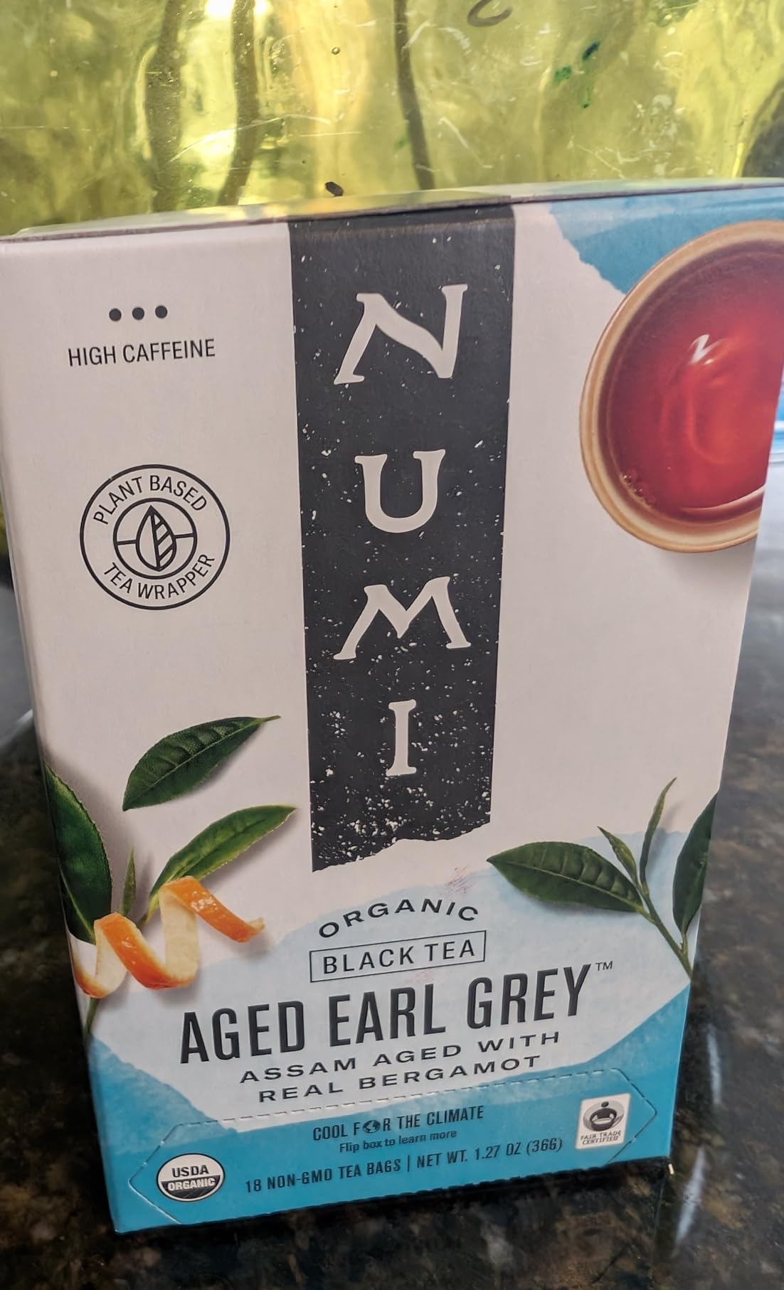 Numi Organic Aged Earl Grey Tea | 18 Black Tea Bags | Assam Black Tea with Real Bergamot | Caffeinated customer photo 1