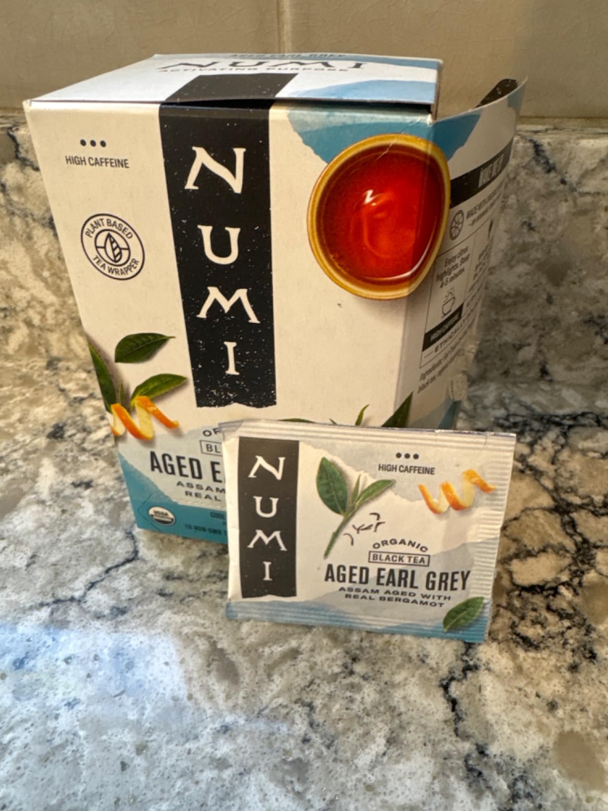 Numi Organic Aged Earl Grey Tea | 18 Black Tea Bags | Assam Black Tea with Real Bergamot | Caffeinated customer photo 2