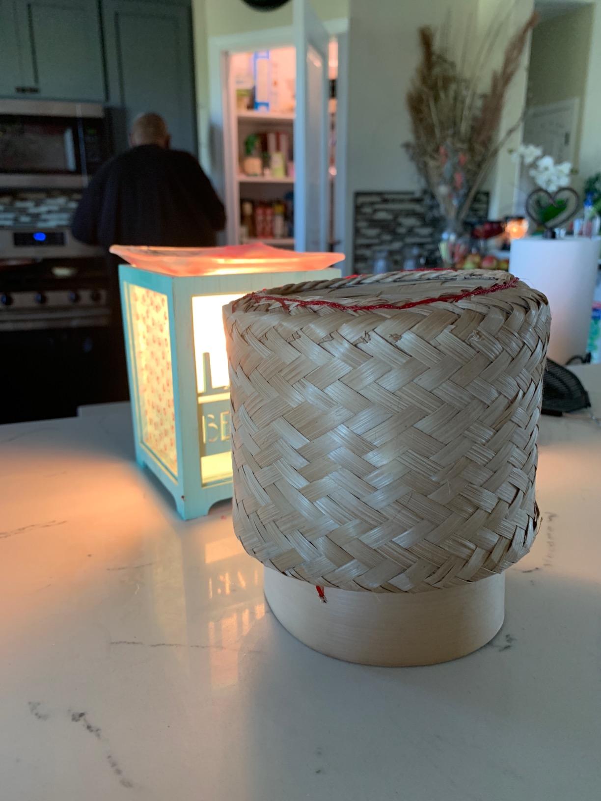 Thai Handmade Sticky Rice Serving Basket Medium Size 6.6x3.5x5