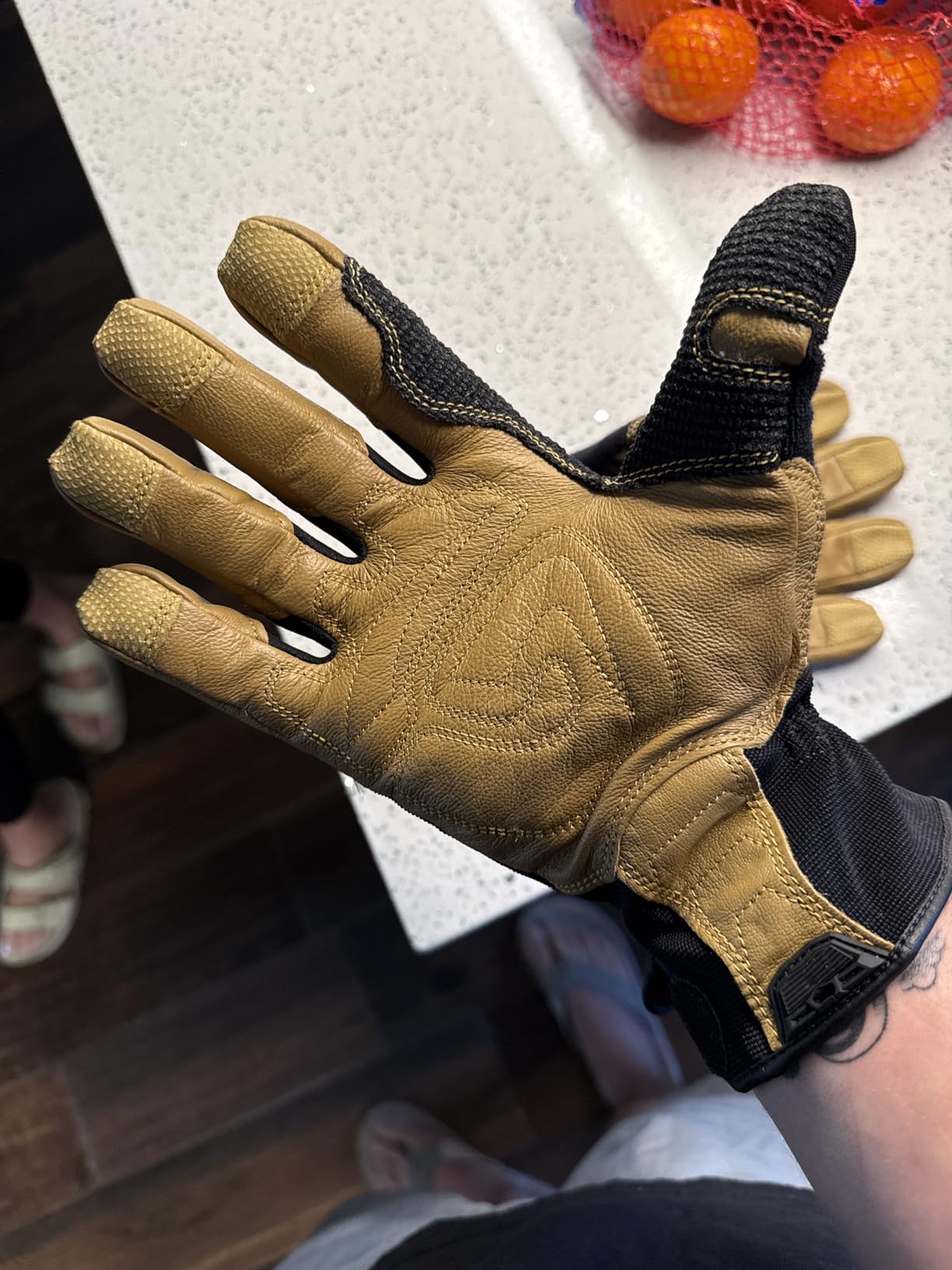 Ironclad Ranchworx Work Gloves RWG2, Premier Leather Work Glove, Performance Fit, Durable, Machine Washable, (1 Pair), RWG2-05-XL, Brown/Black customer photo 2