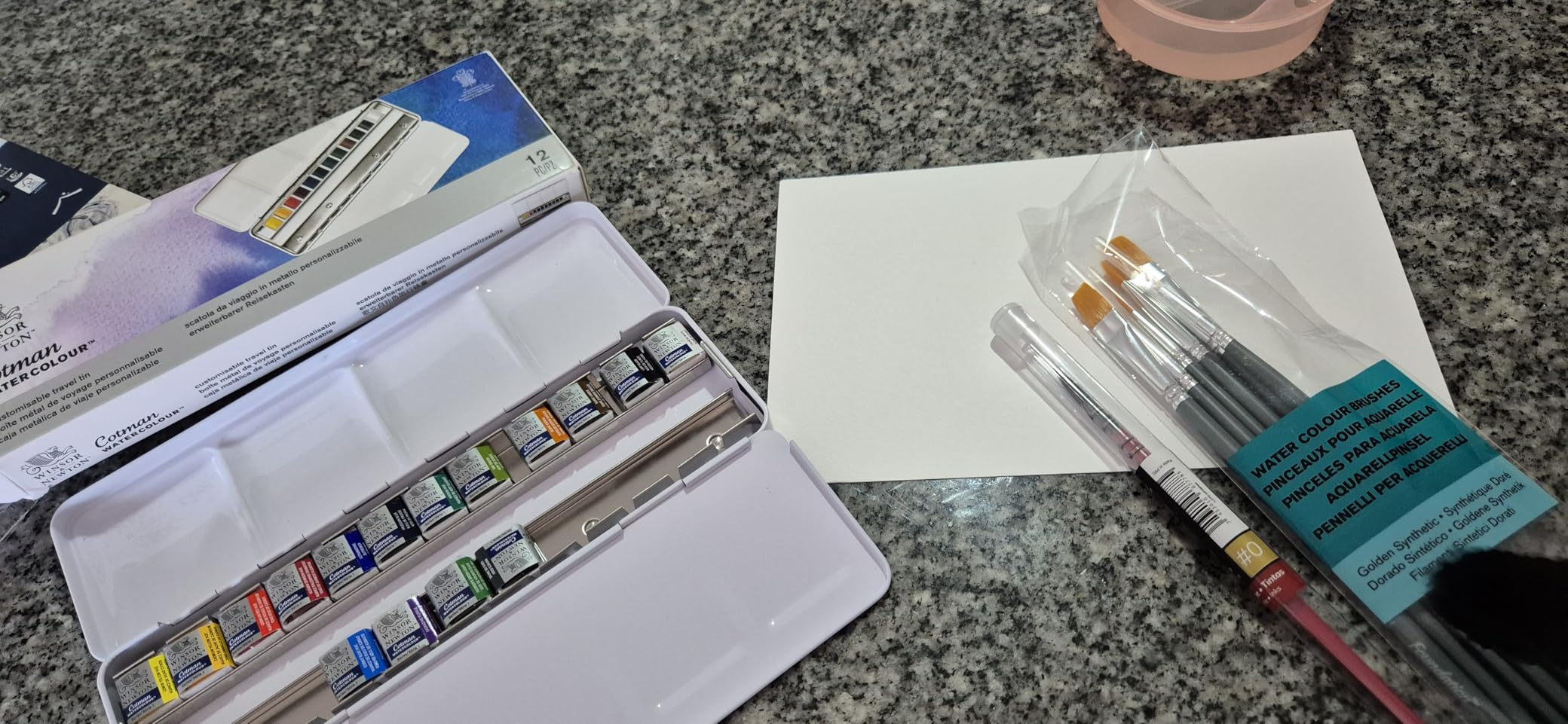 Winsor & Newton Foundation Watercolour Brush Set, Short Handle, Round & Flat, 6 Pack customer photo 2