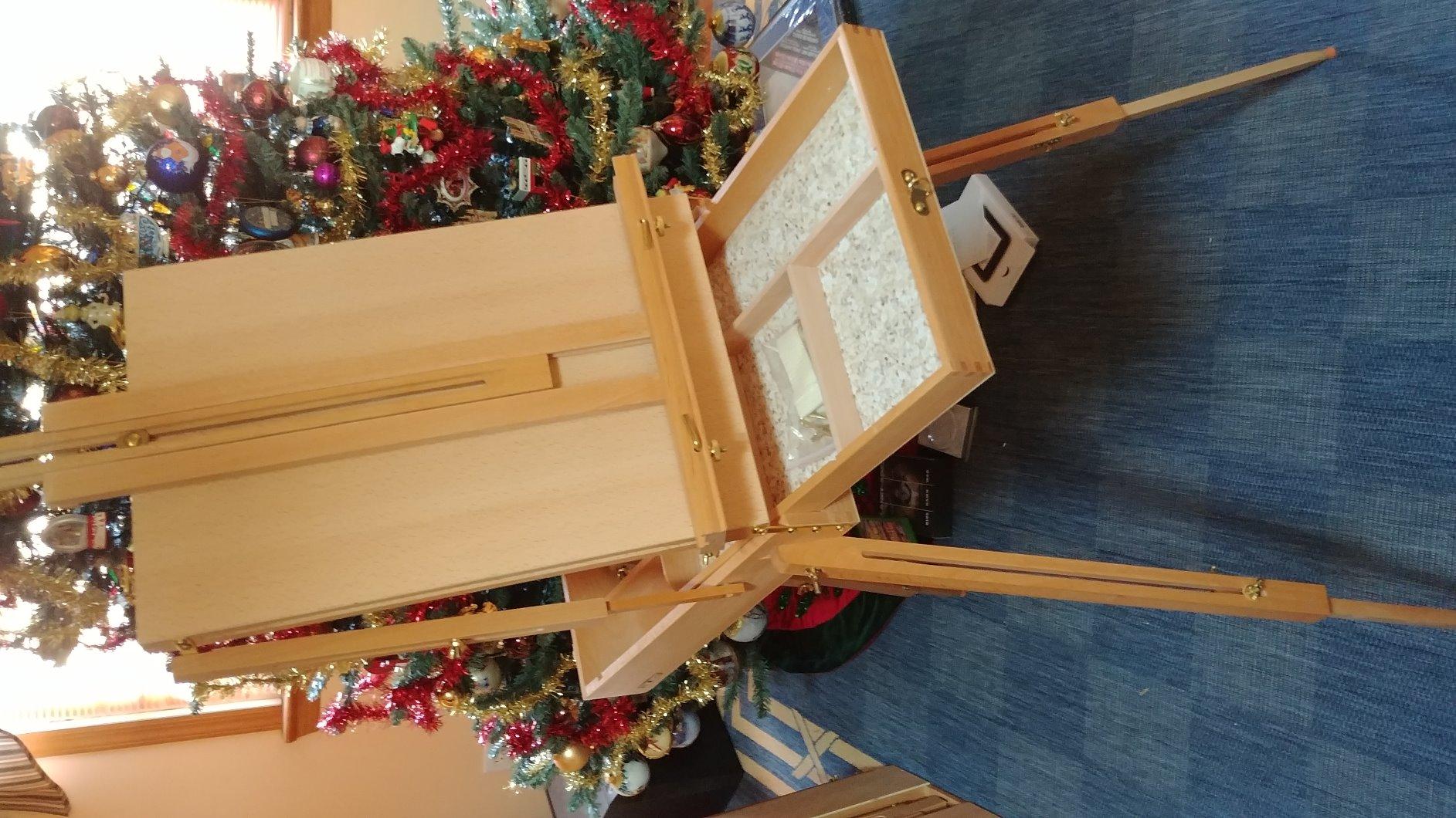 U.S. Art Supply Large Beechwood French Easel, Adjustable Plein Air Easels Sketchbox Tripod for Field & Studio Painting customer photo 2