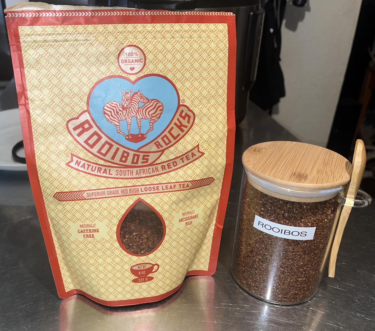 Rooibos Rocks Herbal Tea Bags - Naturally Sweet Red Rooibos Tea Organic for Children & Pregnant Women - Low Tannin, Gluten-Free and Caffeine Free Bags - Sustainably and Ethically Farmed - 100 Count customer photo 1