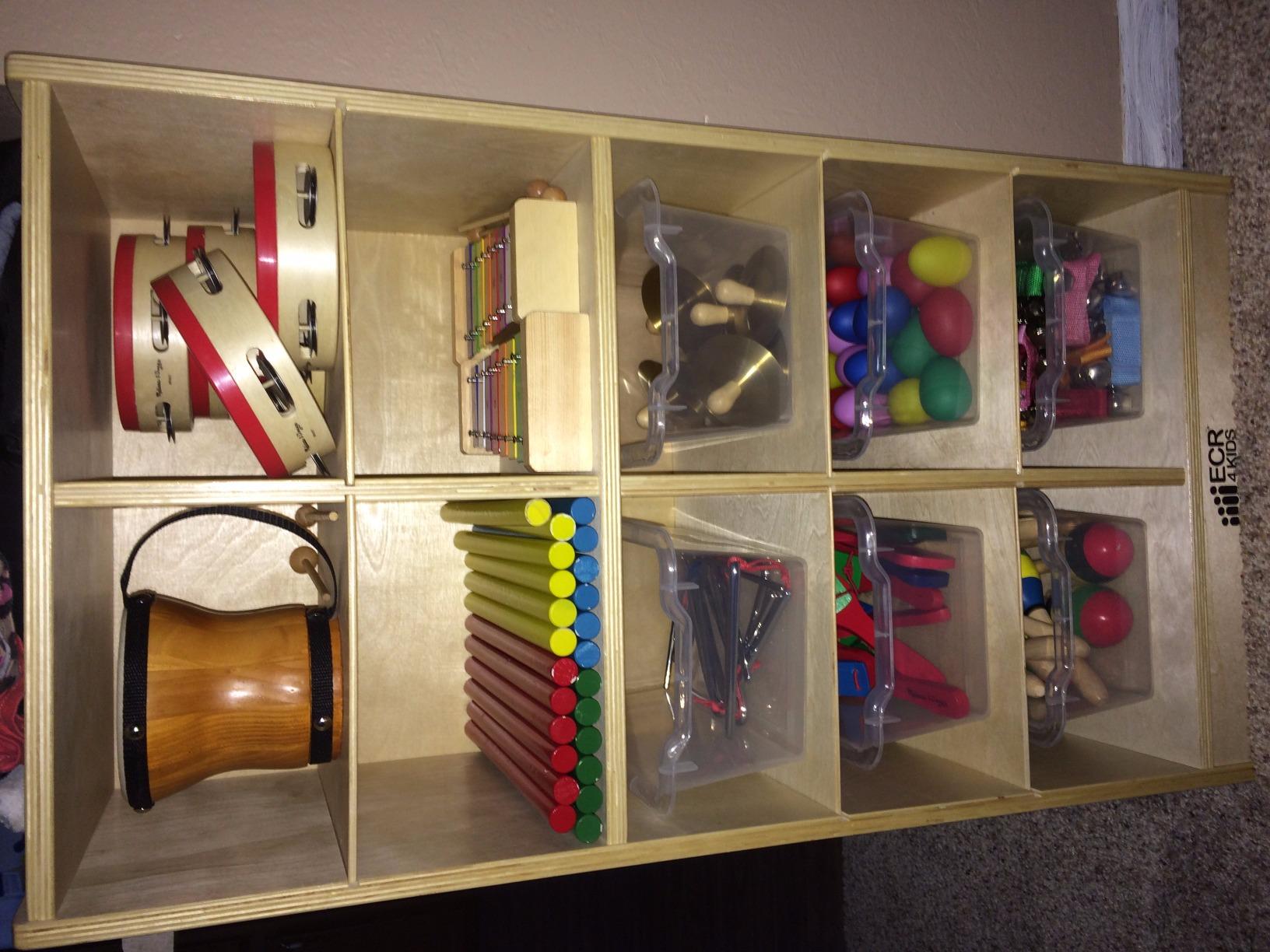 ECR4Kids 10 Cubby Mobile Tray Storage Cabinet, 5x2, Classroom Furniture, Natural customer photo 2