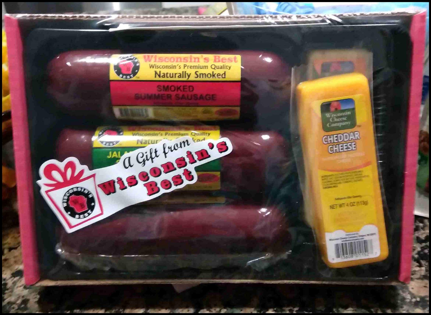 Wisconsin Cheese Company - Gourmet Cheese & Sausage Gift Box | 100% Wisconsin Cheese with Original, Garlic & Jalapeno Cheddar Summer Sausages | Perfect for Parties, Charcuterie Boards, and Holiday Gifts customer photo 1