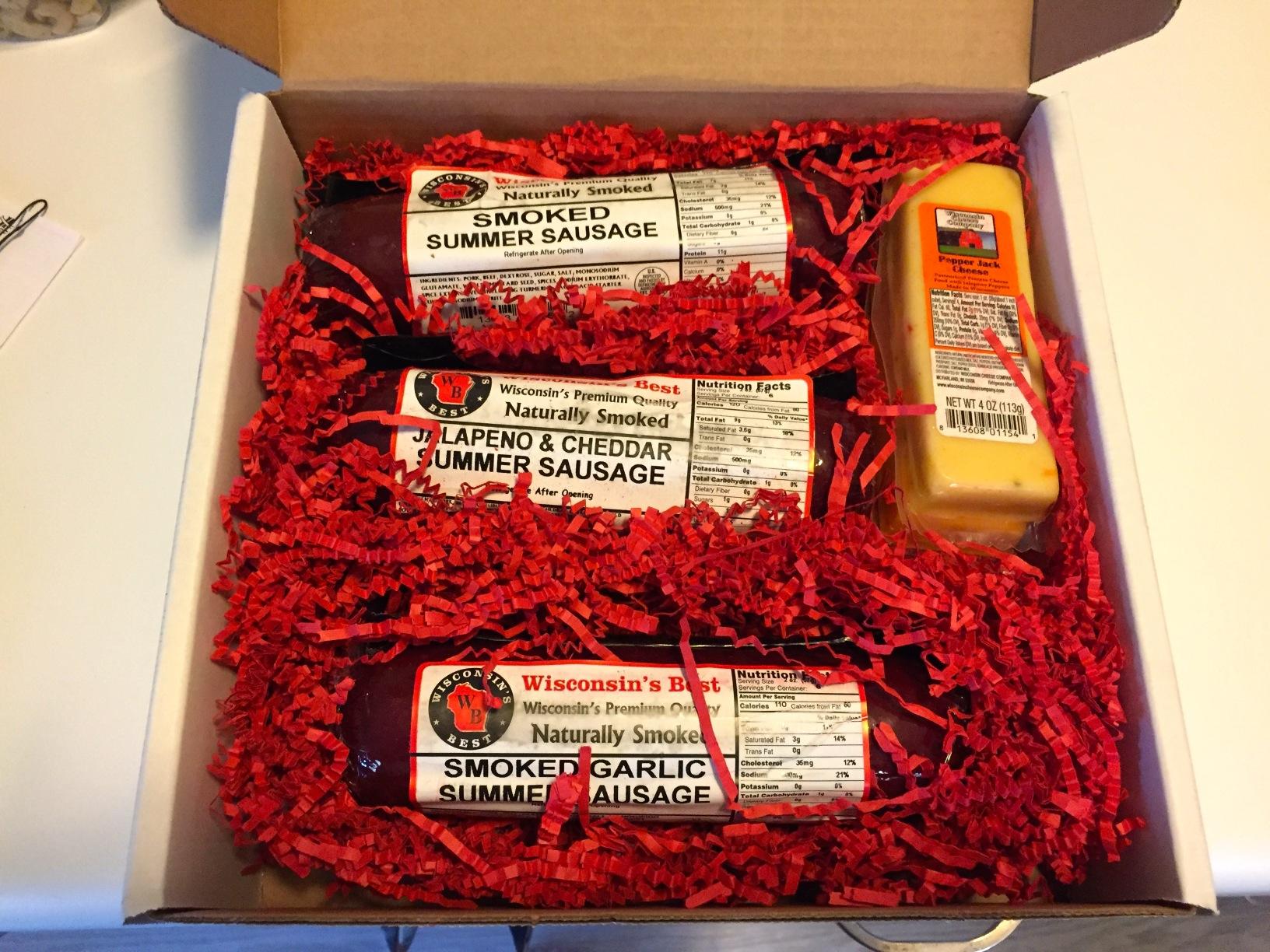 Wisconsin Cheese Company - Gourmet Cheese & Sausage Gift Box | 100% Wisconsin Cheese with Original, Garlic & Jalapeno Cheddar Summer Sausages | Perfect for Parties, Charcuterie Boards, and Holiday Gifts customer photo 2