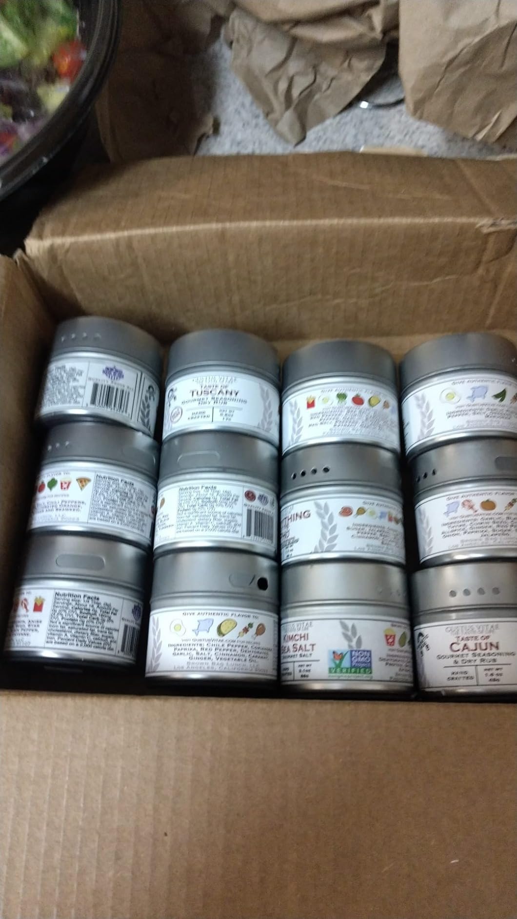 Gourmet World Flavors Seasoning Collection | Non GMO Verified | 6 Magnetic Tins | Spice Blends | Crafted in Small Batches by Gustus Vitae customer photo 1