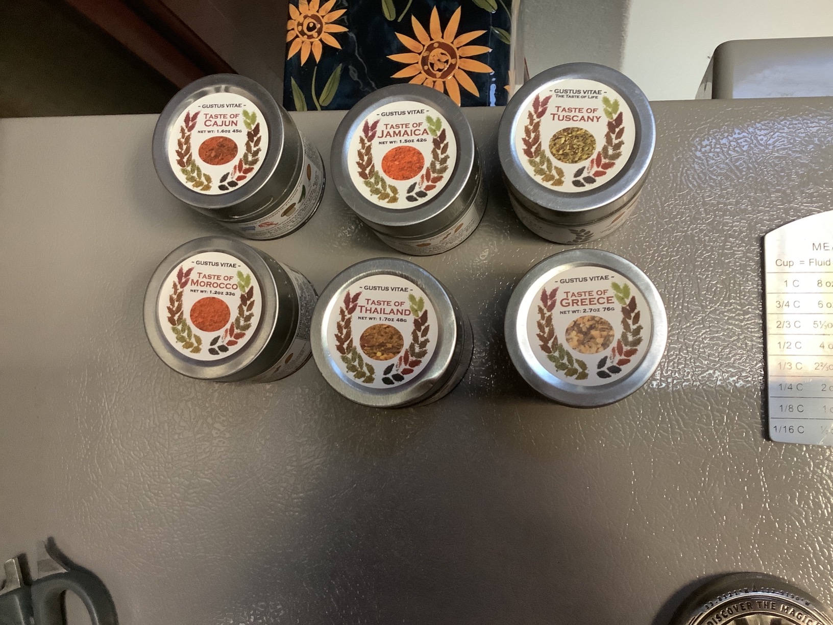 Gourmet World Flavors Seasoning Collection | Non GMO Verified | 6 Magnetic Tins | Spice Blends | Crafted in Small Batches by Gustus Vitae customer photo 2