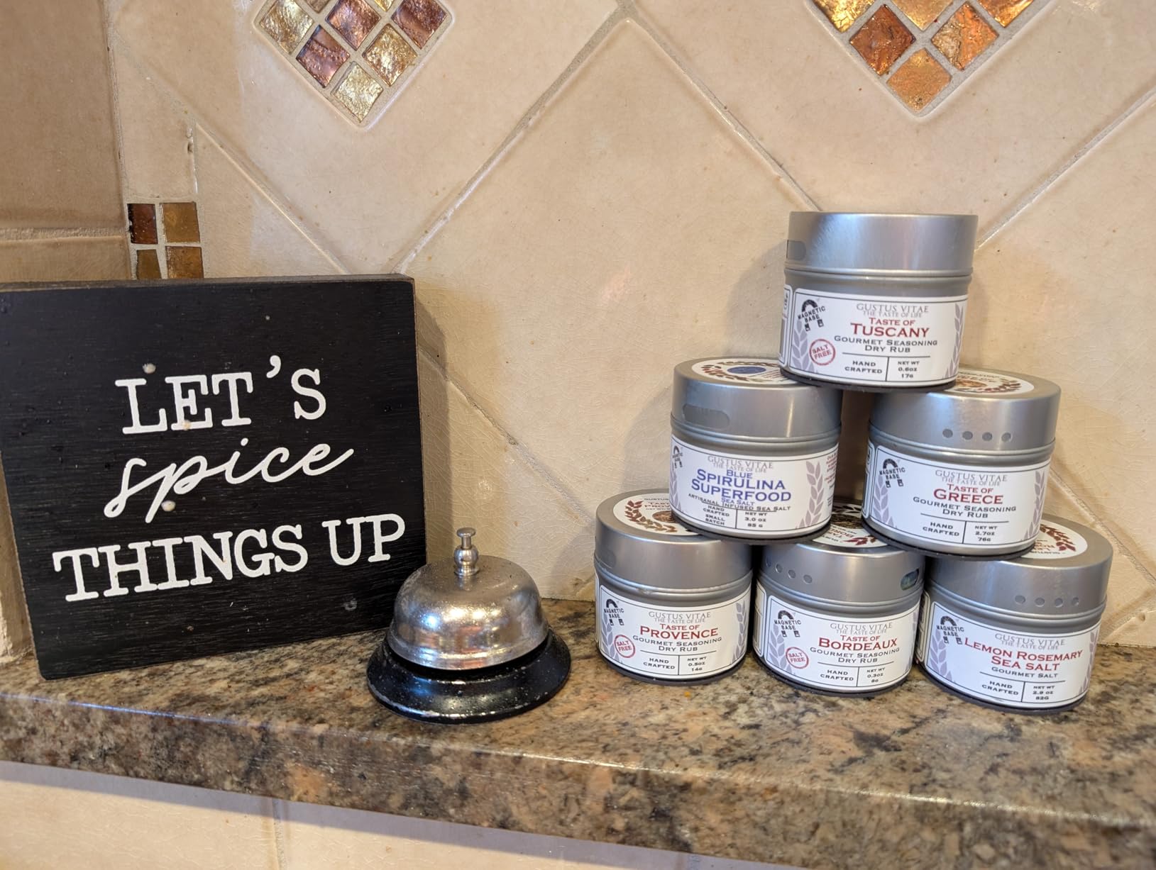 Luxury Gourmet Seasonings, Spices & Infused Sea Salts Collection | Non GMO, All Natural | 6 Magnetic Tins | Handmade in Small Batches | Sustainably Sourced Artisanal Spice Blends | Made in USA | GLP-1 Friendly | Gustus Vitae customer photo 2