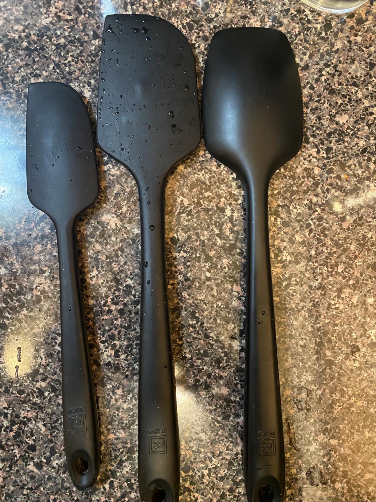 DI ORO Silicone Spatula Set - Rubber Kitchen Spatulas for Baking, Cooking, & Mixing - 600°F Heat-Resistant & BPA Free Silicone Scraper Spatulas for Nonstick Cookware - Dishwasher Safe (3pc, Black) customer photo 1