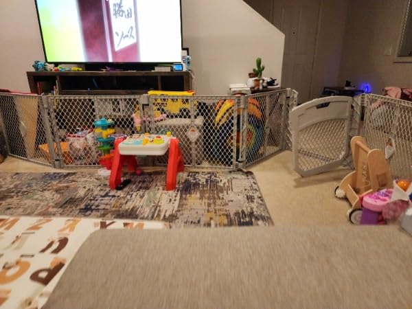 Toddleroo by North States - Superyard Baby Play Yard: Freestanding 6-Panel Baby Playpen - Indoor or Outdoor Use - Made in USA - Encloses Up to 18.5 Square Feet - 26 Inches Tall - Sand customer photo 1