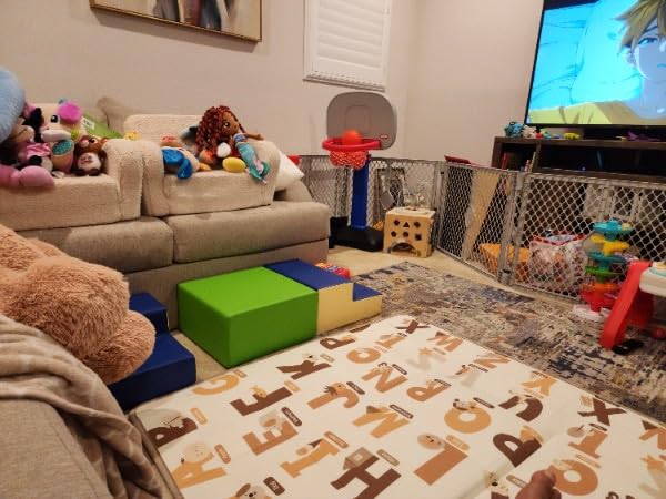 Toddleroo by North States - Superyard Baby Play Yard: Freestanding 6-Panel Baby Playpen - Indoor or Outdoor Use - Made in USA - Encloses Up to 18.5 Square Feet - 26 Inches Tall - Sand customer photo 2