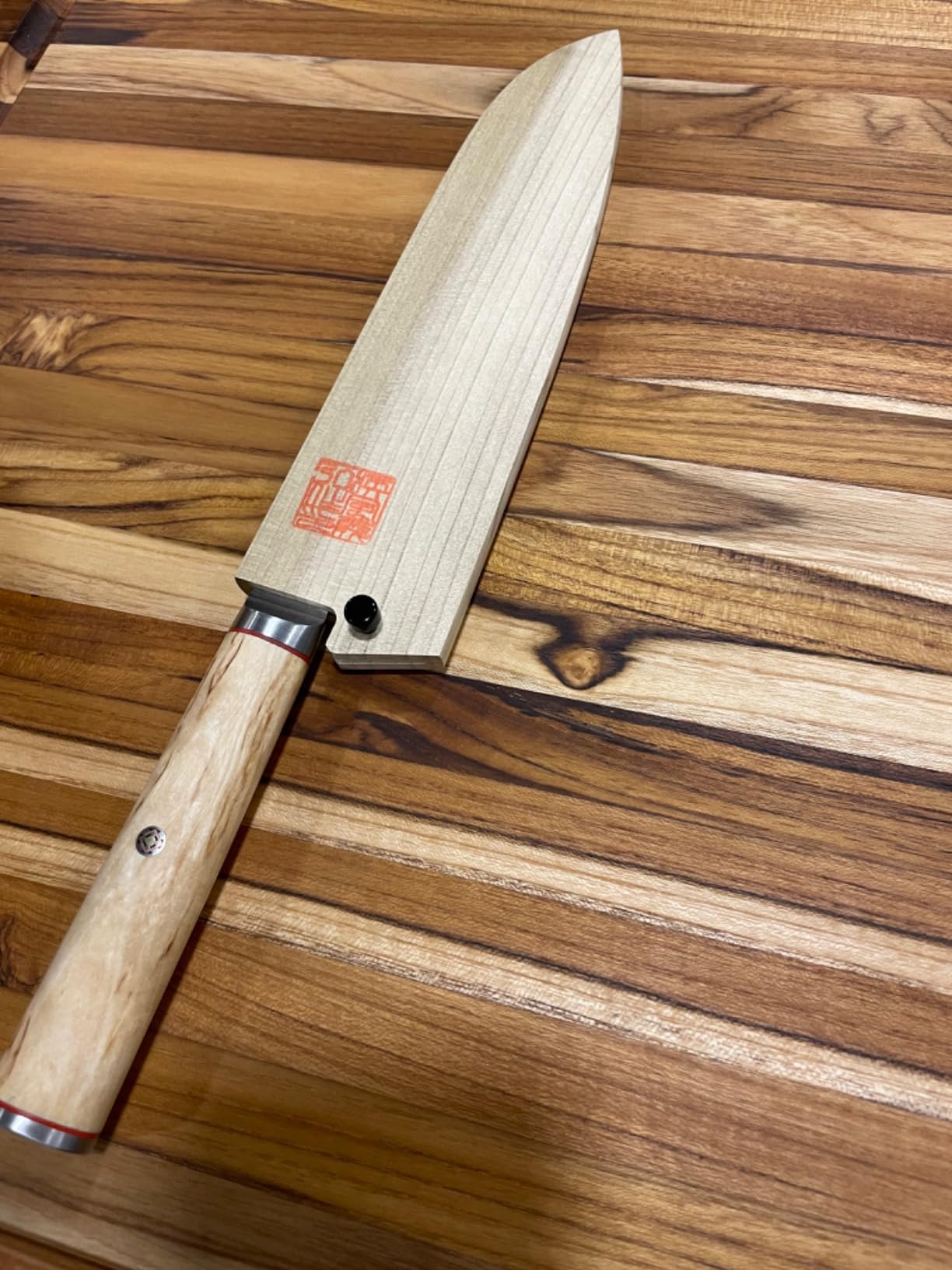 Yoshihiro Natural Magnolia Wood Saya Cover Blade Protector for Santoku (180mm) 7in customer photo 1