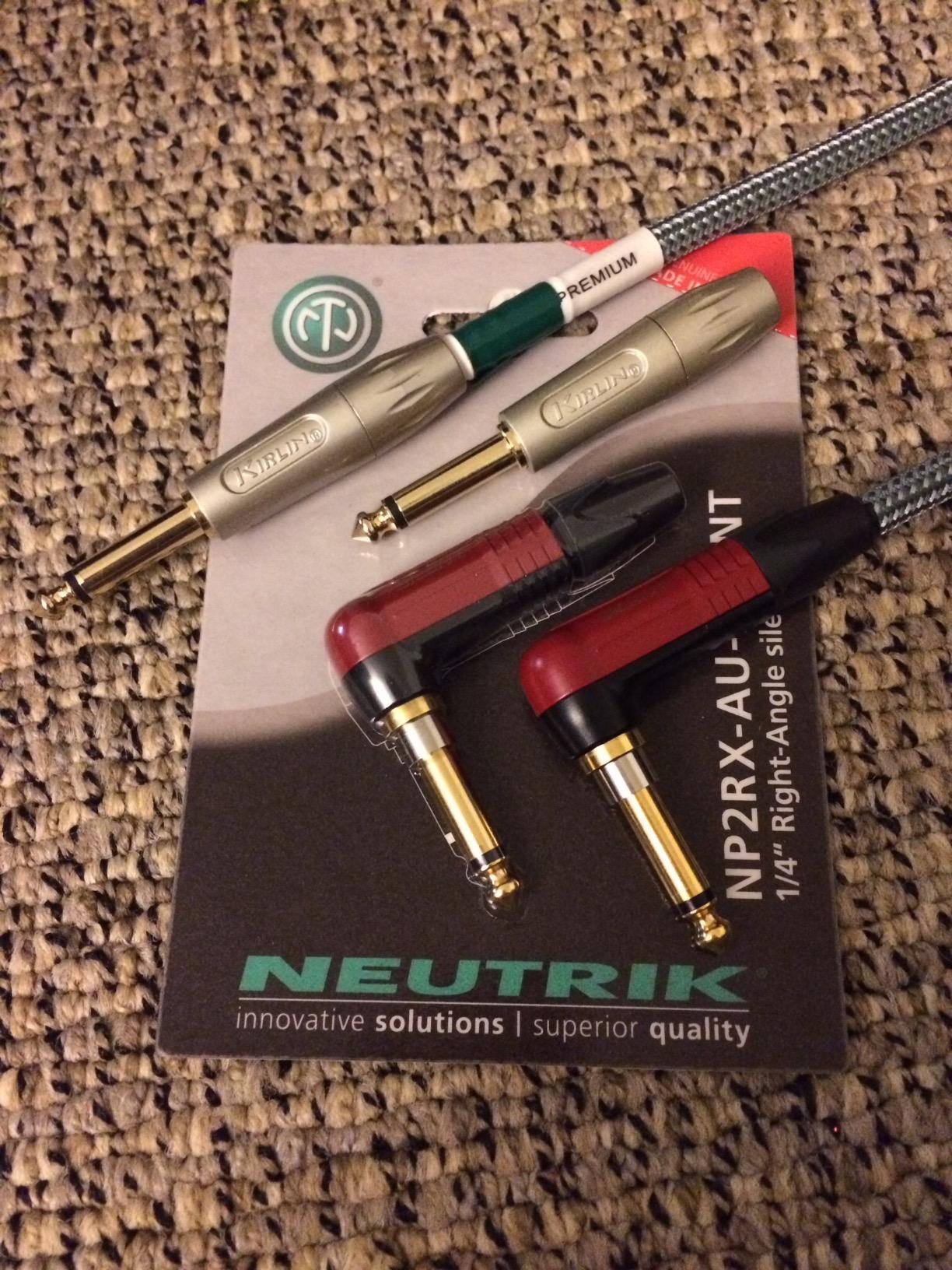 Kirlin Cable IWB-202PFGL-10/OL -10 feet- Straight to Right Angle 1/4-Inch Plug Premium Plus Instrument Cable, Olive Green Tweed Woven Jacket customer photo 2