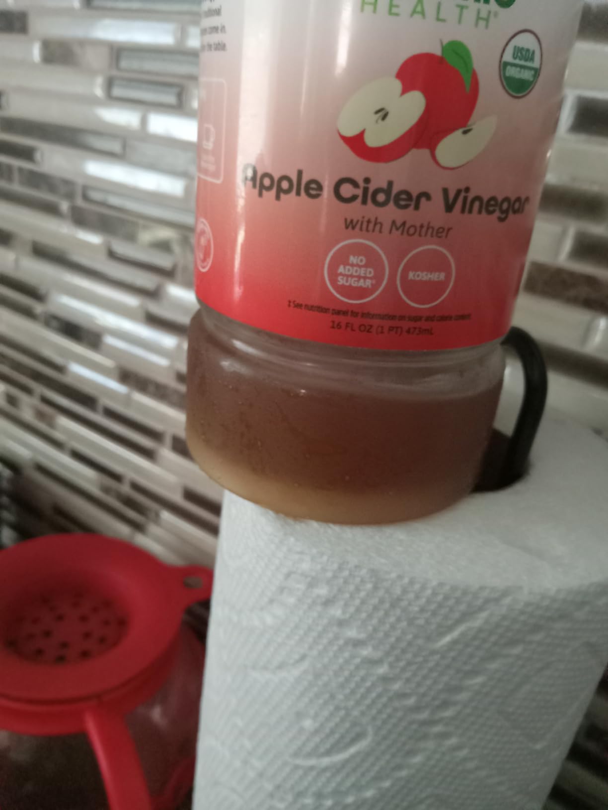 Dynamic Health Certified Organic Raw Apple Cider Vinegar with Mother | Unfiltered, Unpasteurized | 16 FL OZ customer photo 1