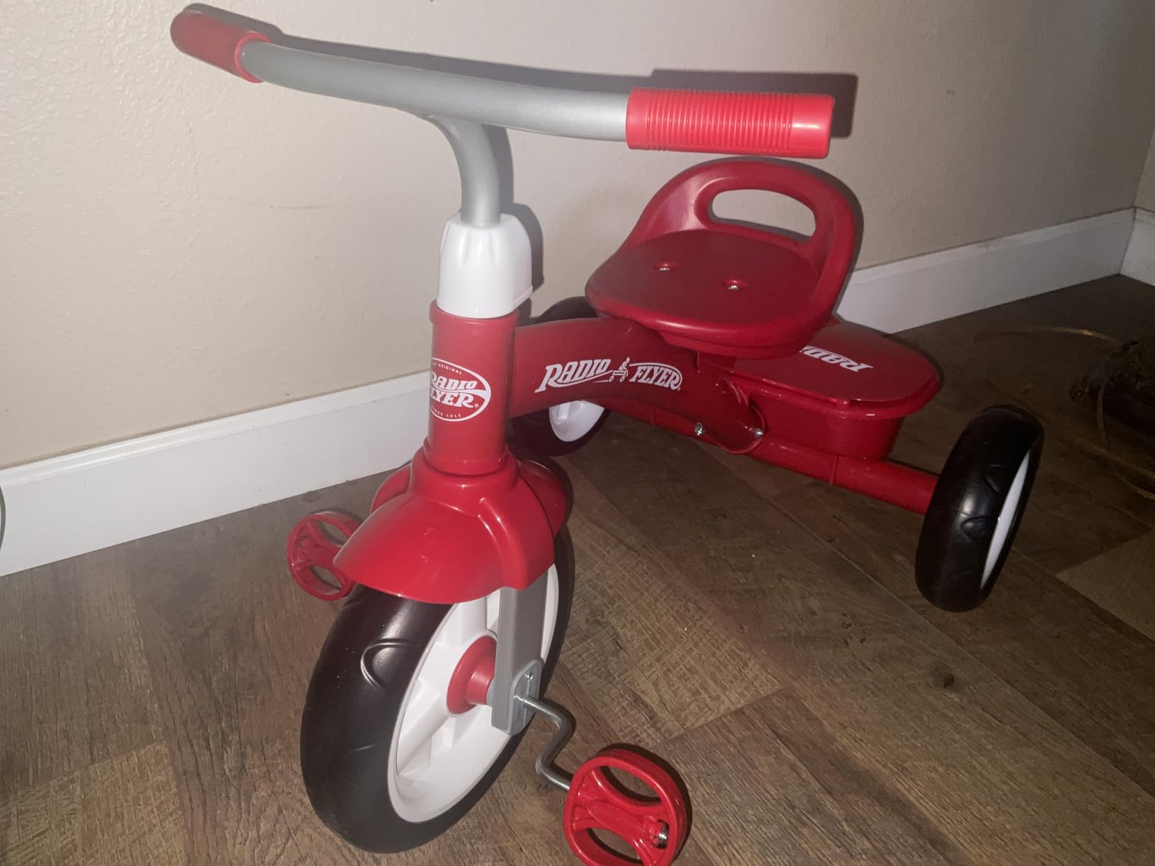 Radio Flyer Red Rider Trike, Ages 2.5-5, Adjustable Seat, Steel Construction, Quiet Ride Wheels, Storage Bin, Comfort Grip Handlebars, Tricycle for Toddlers, Amazon Exclusive customer photo 2