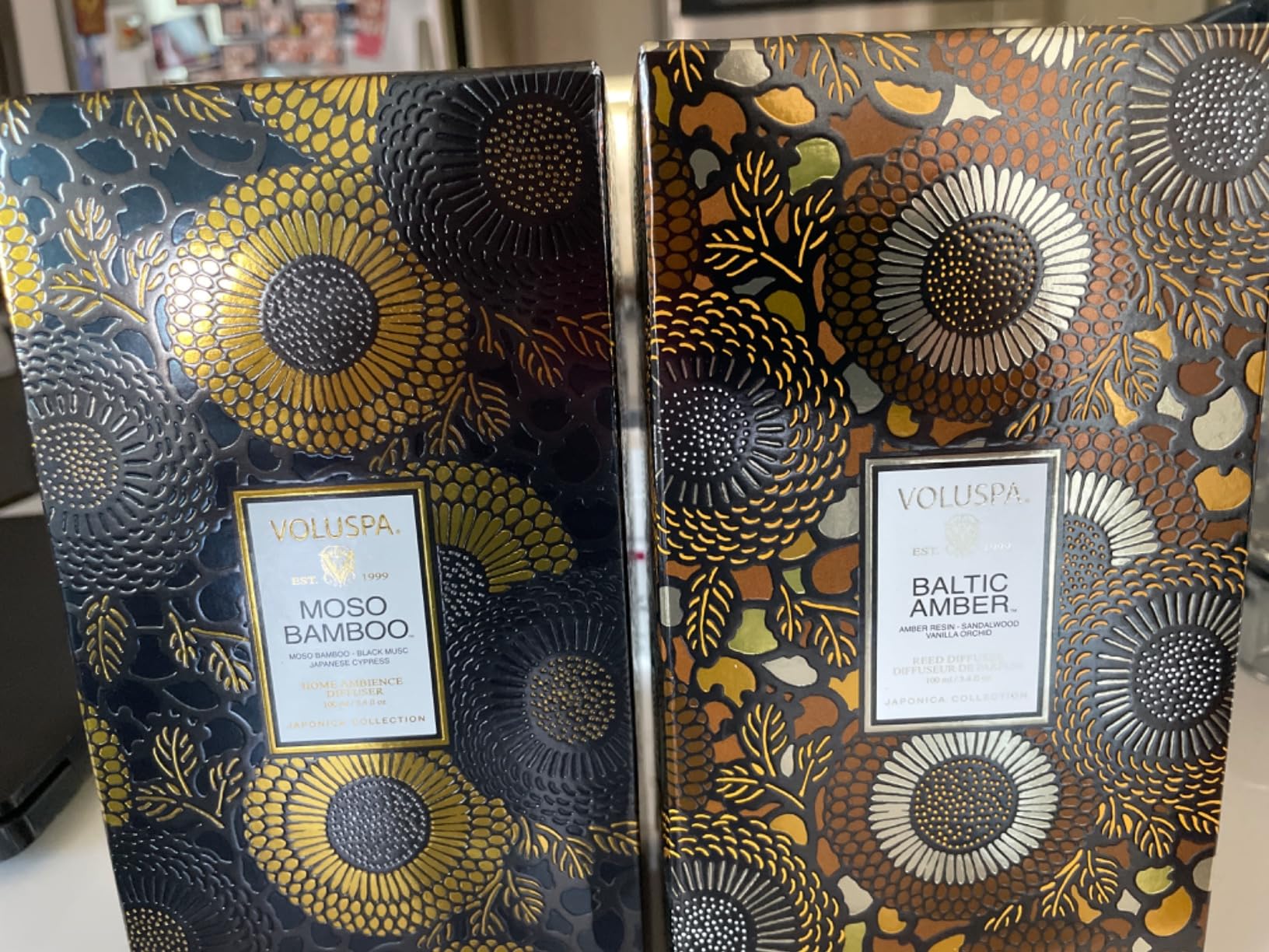 Voluspa Baltic Amber Scented Reed Diffuser, 3.4 oz, Oil Reed Diffusers for Home, Handcrafted in the USA customer photo 2