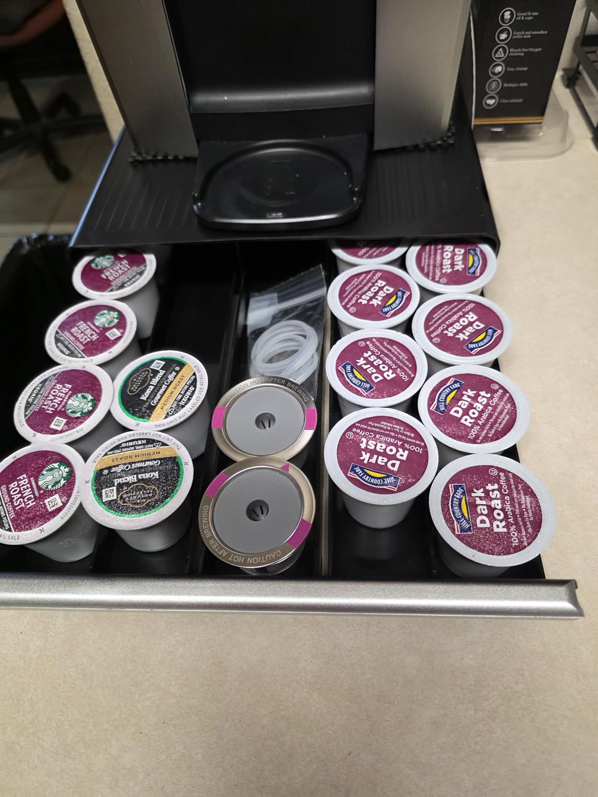 Mind Reader Single Serve Coffee Pod Drawer, 30 Pod Capacity, Countertop Organizer, Black customer photo 2