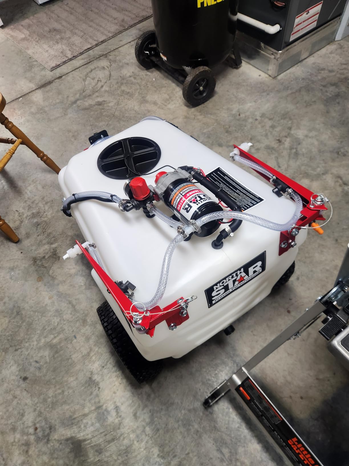 NorthStar Tow-Behind Trailer Boom Broadcast and Spot Sprayer, 21-Gallon Tank, 2.2 GPM, 12V DC, 70 PSI, Spring-Loaded Breakaway Boom customer photo 1